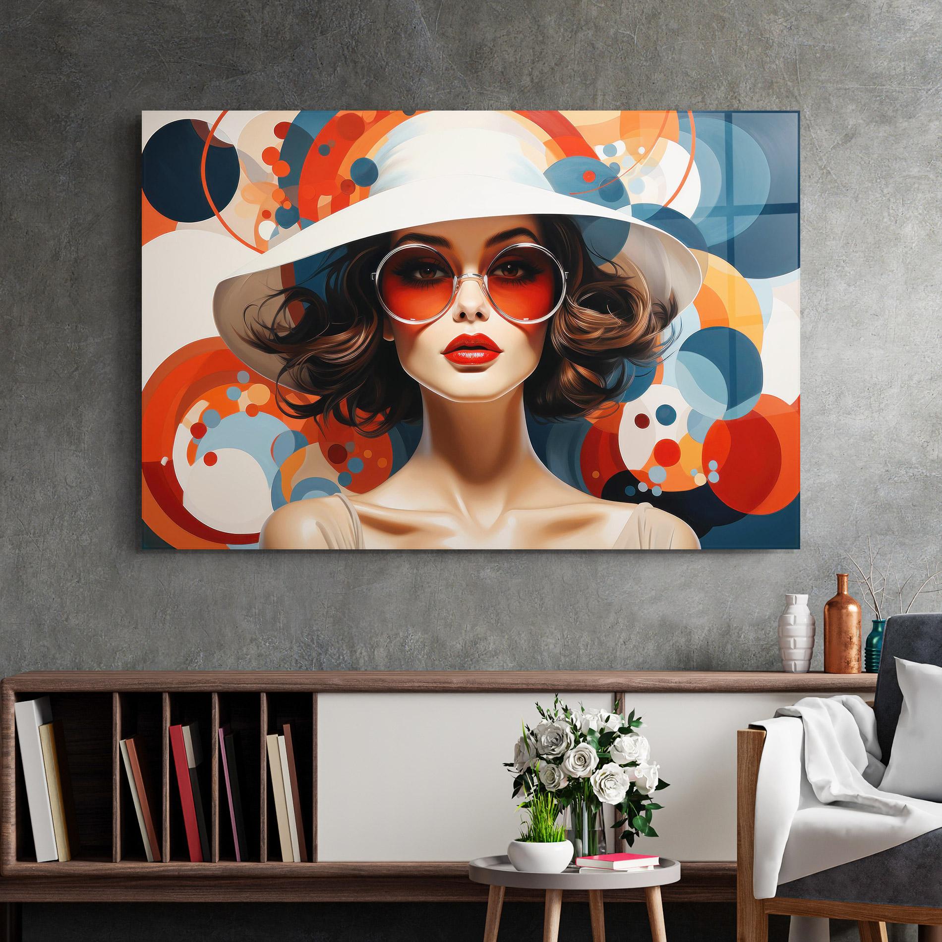 Tablou Sticla Big Glasses Woman mockup 2