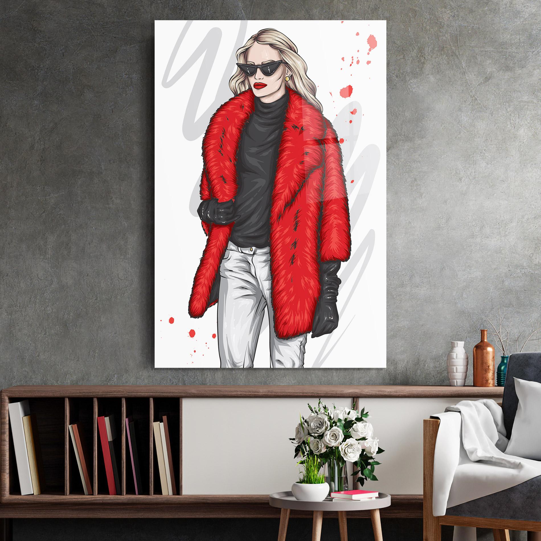 Tablou Sticla Black Blouse Woman mockup 2