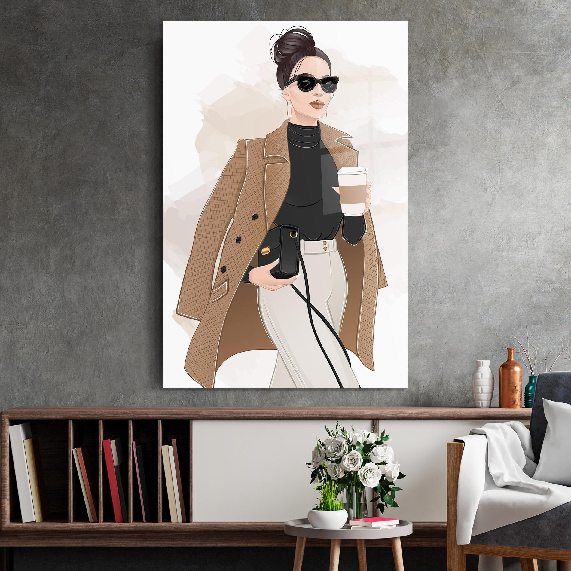 Tablou Sticla Modern Coffee Outfit mockup 2