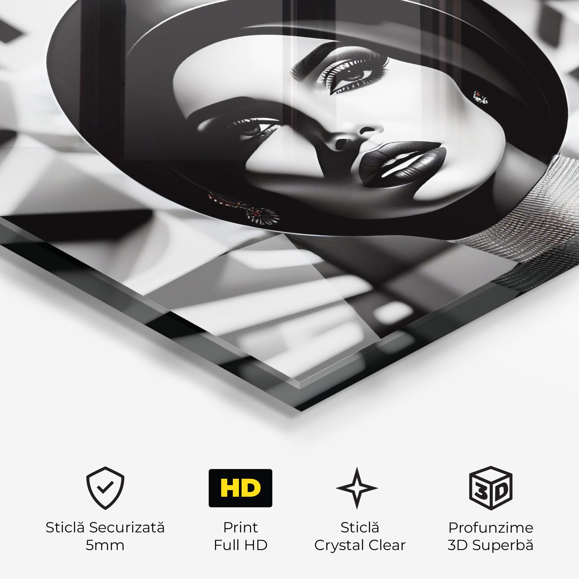 Tablou Sticla Big Black Hat mockup 3