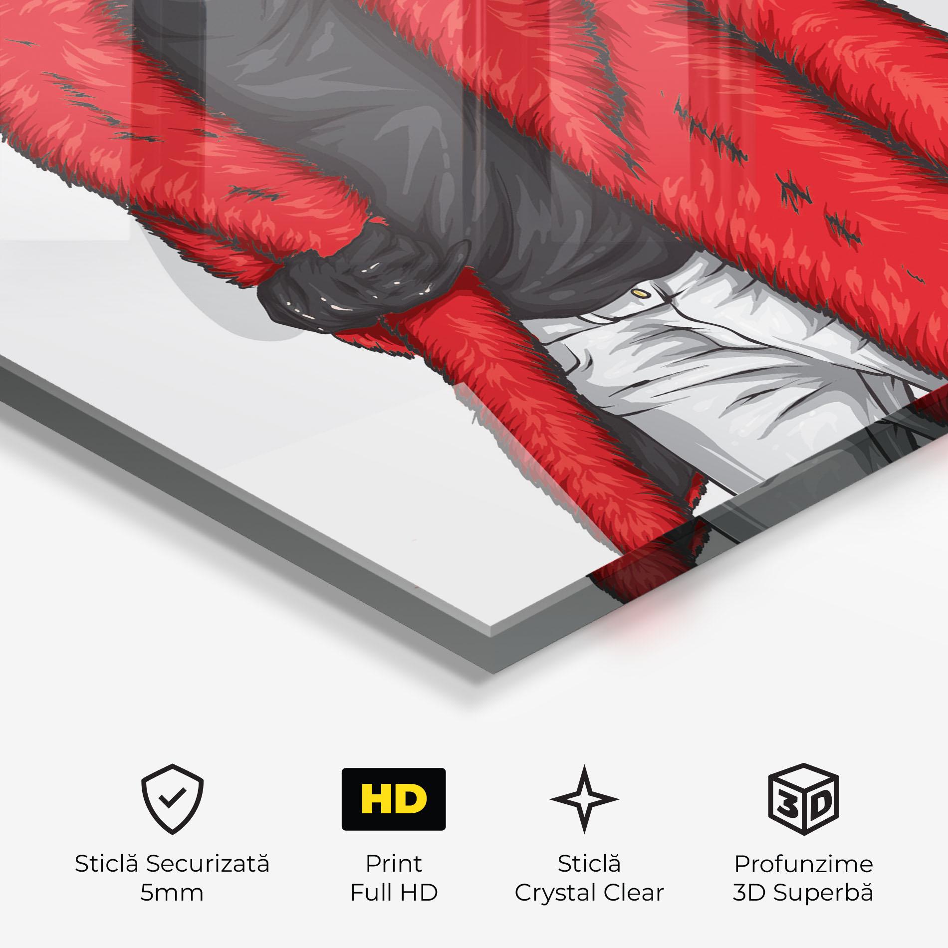 Tablou Sticla Black Blouse Woman mockup 3