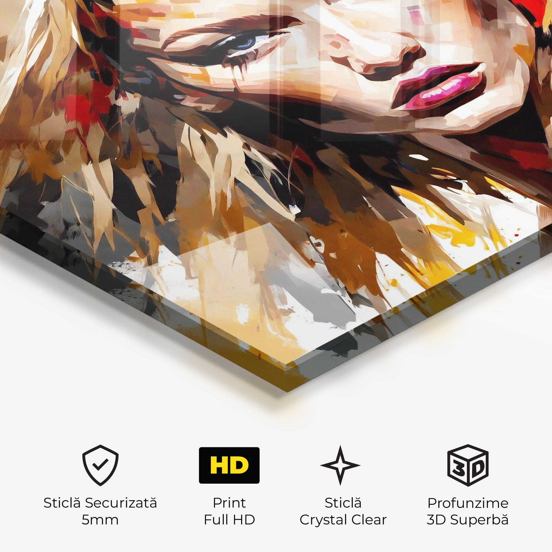 Tablou Sticla Blond Hair Splash mockup 3