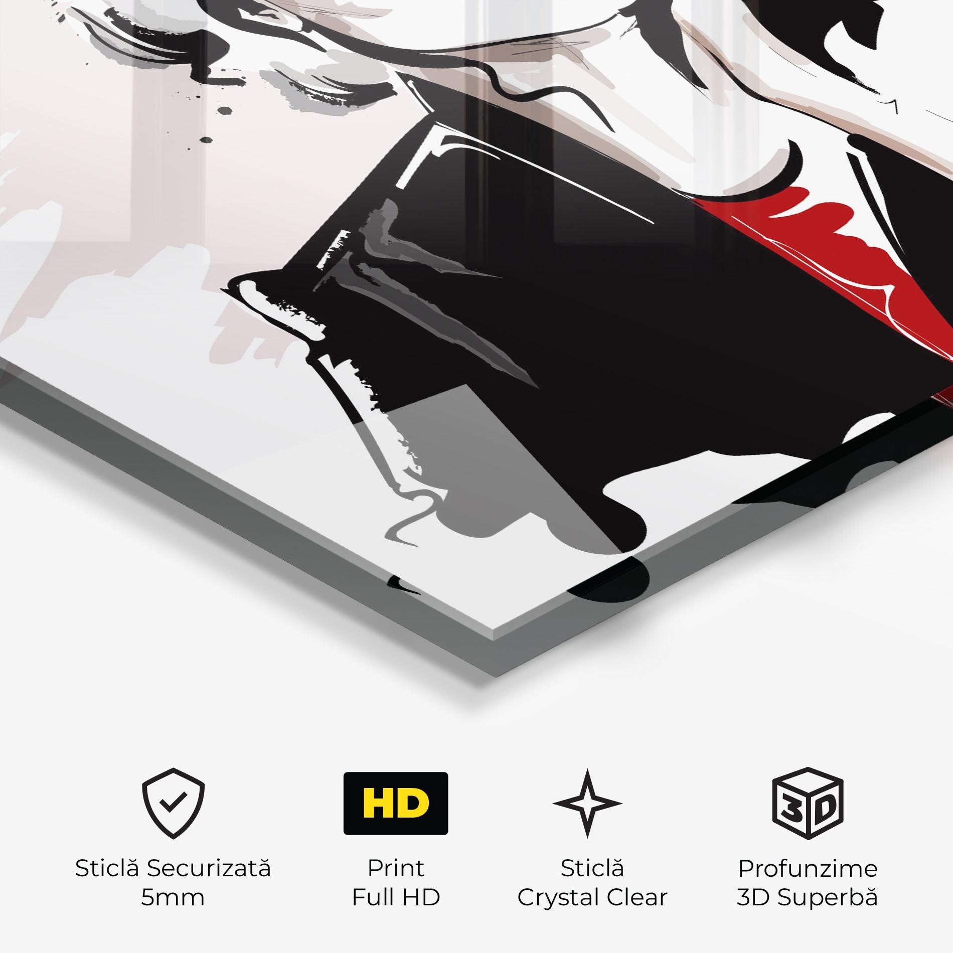 Tablou Sticla Fashion Red Glasses mockup 3