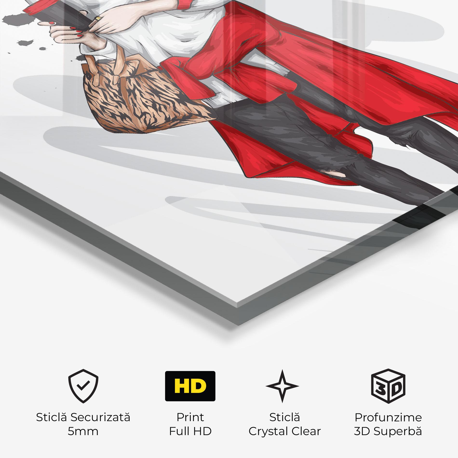 Tablou Sticla White Blouse Woman mockup 3