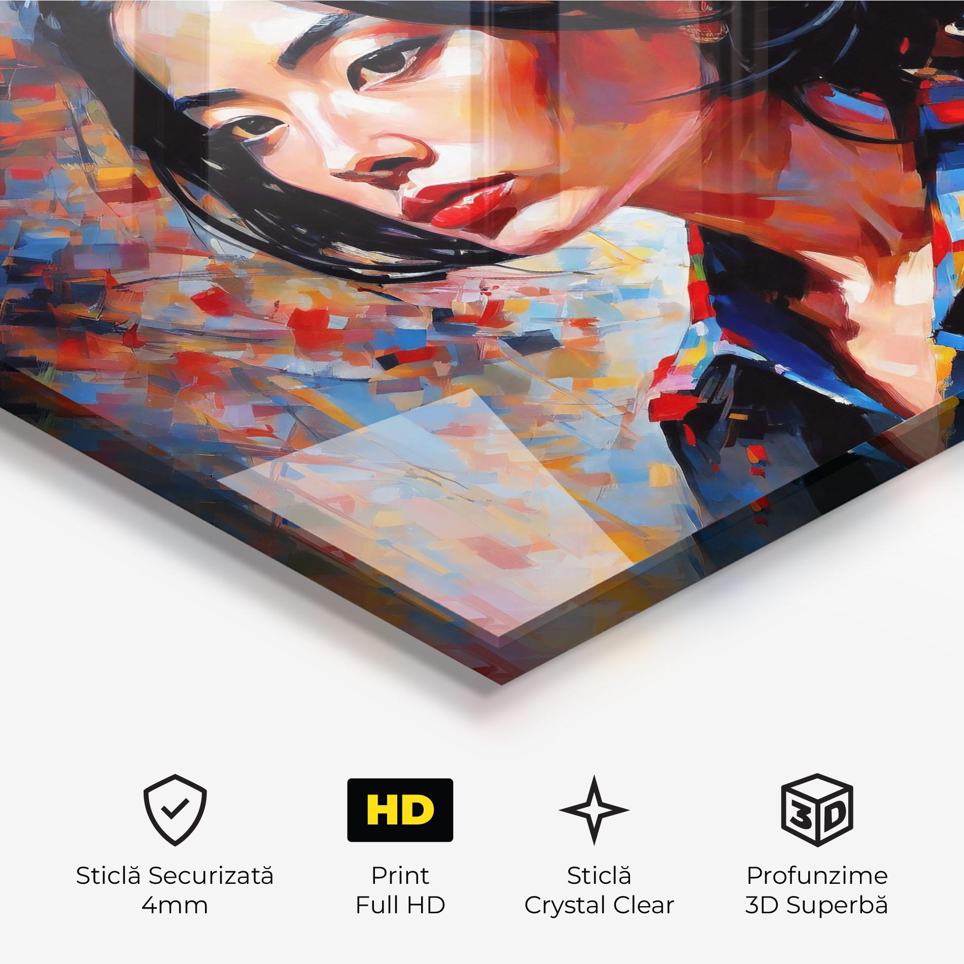 Tablou Sticla Beautiful Asian Woman mockup 3