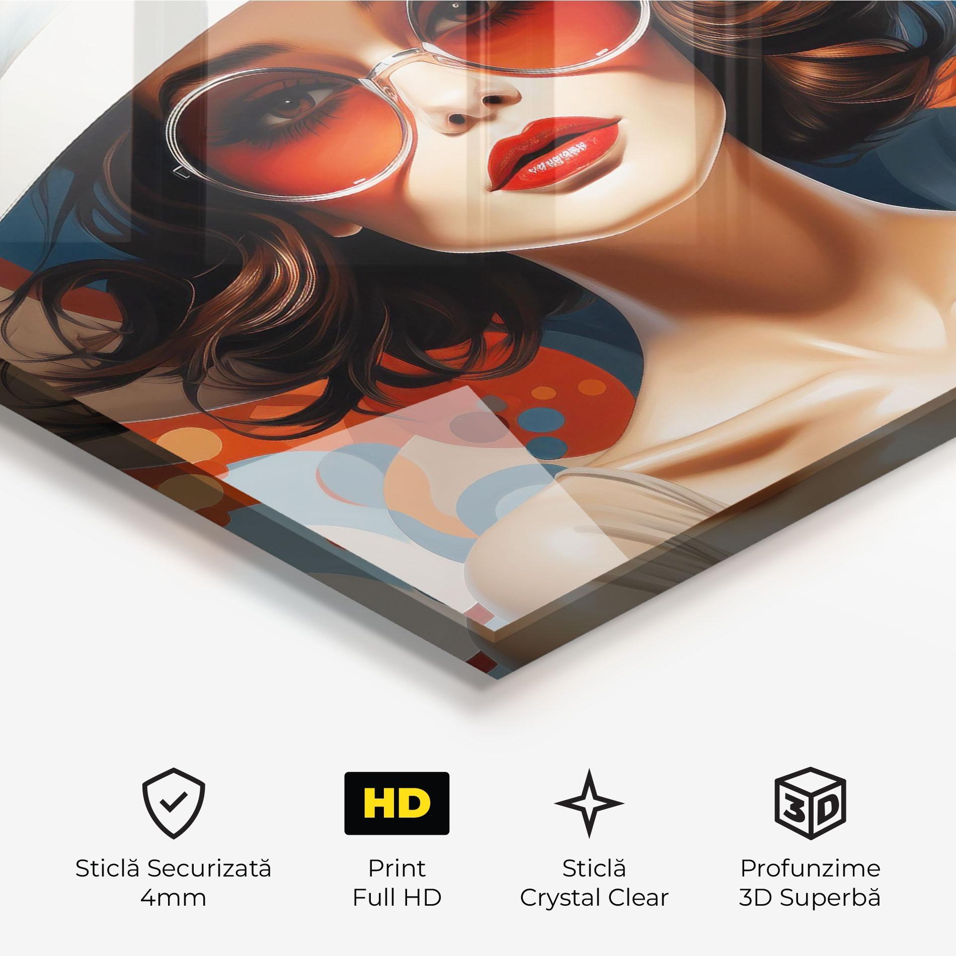 Tablou Sticla Big Glasses Woman mockup 3