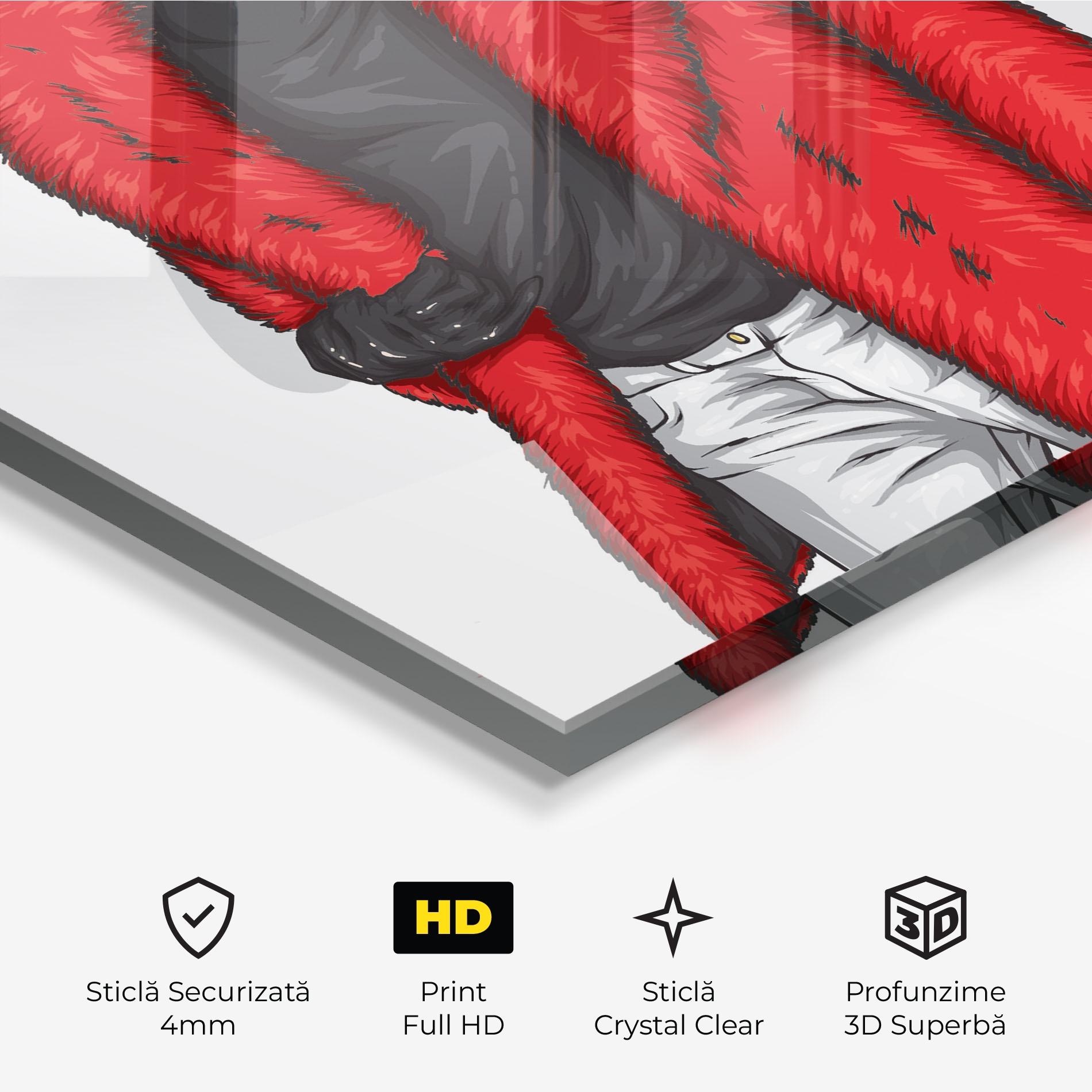 Tablou Sticla Black Blouse Woman mockup 3