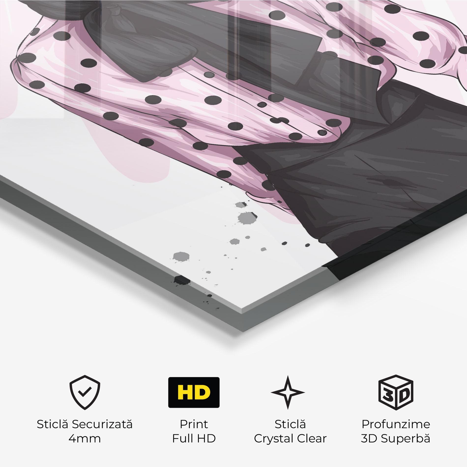 Tablou Sticla Black Lips Diva mockup 3