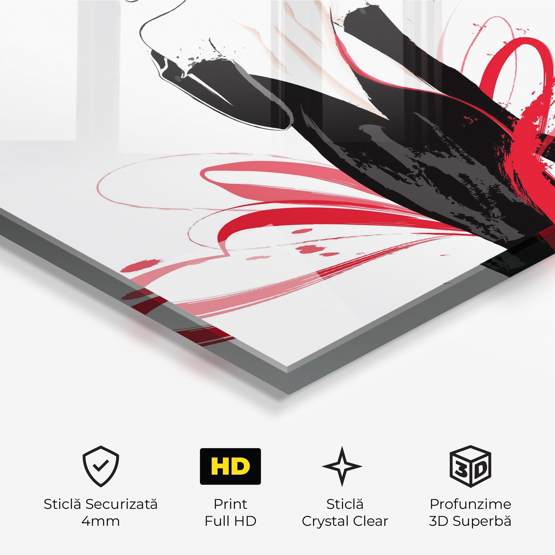 Tablou Sticla Black Red Dress mockup 3
