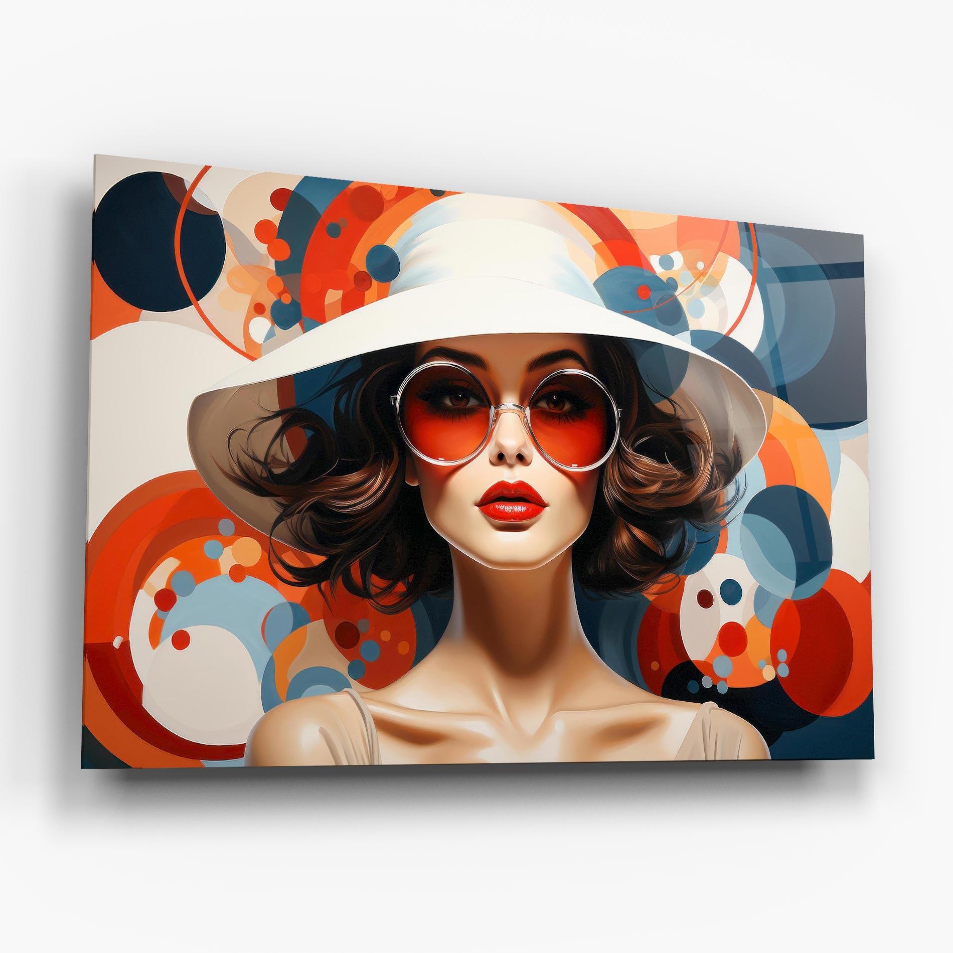 Tablou Sticla Big Glasses Woman mockup 6