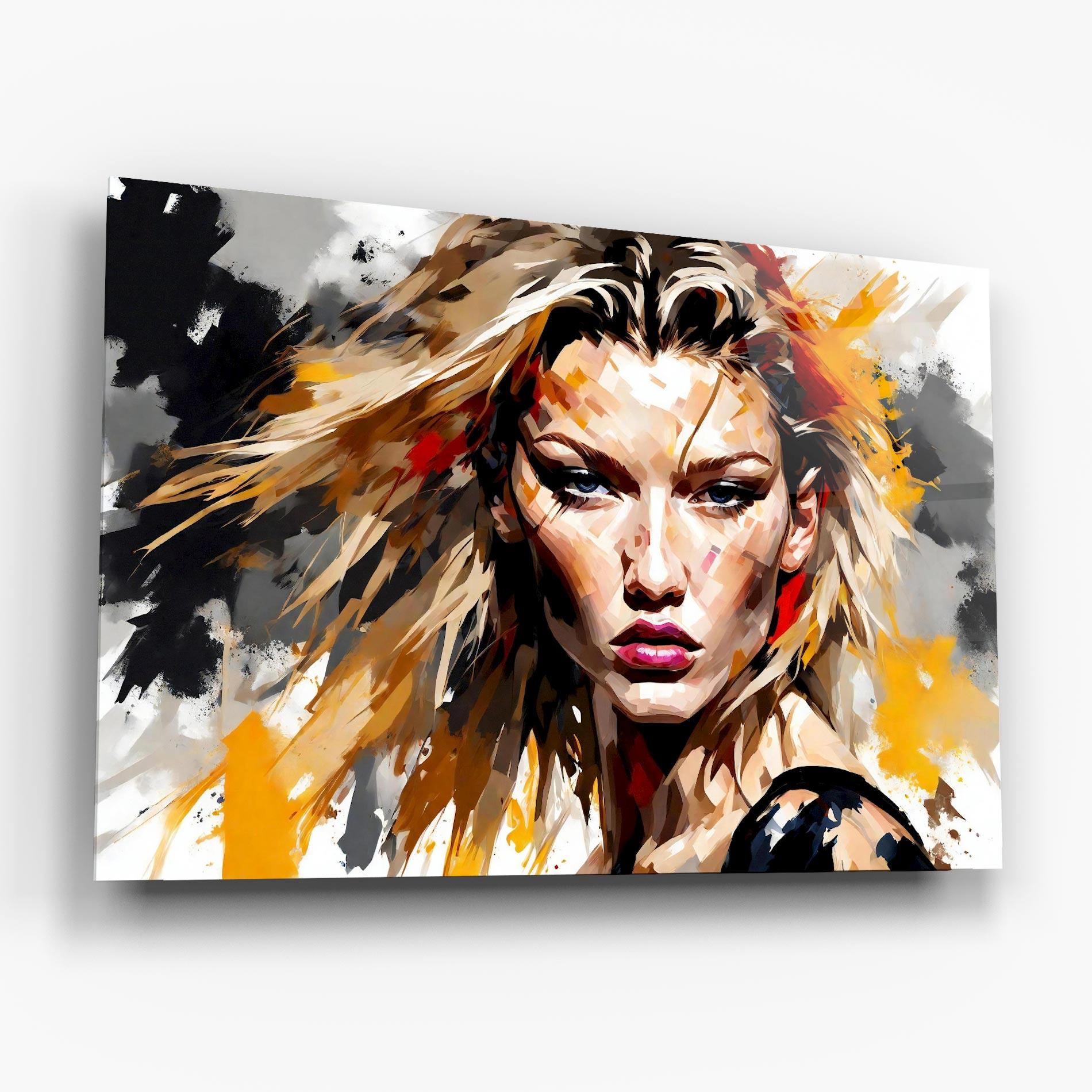 Tablou Sticla Blond Hair Splash mockup 6