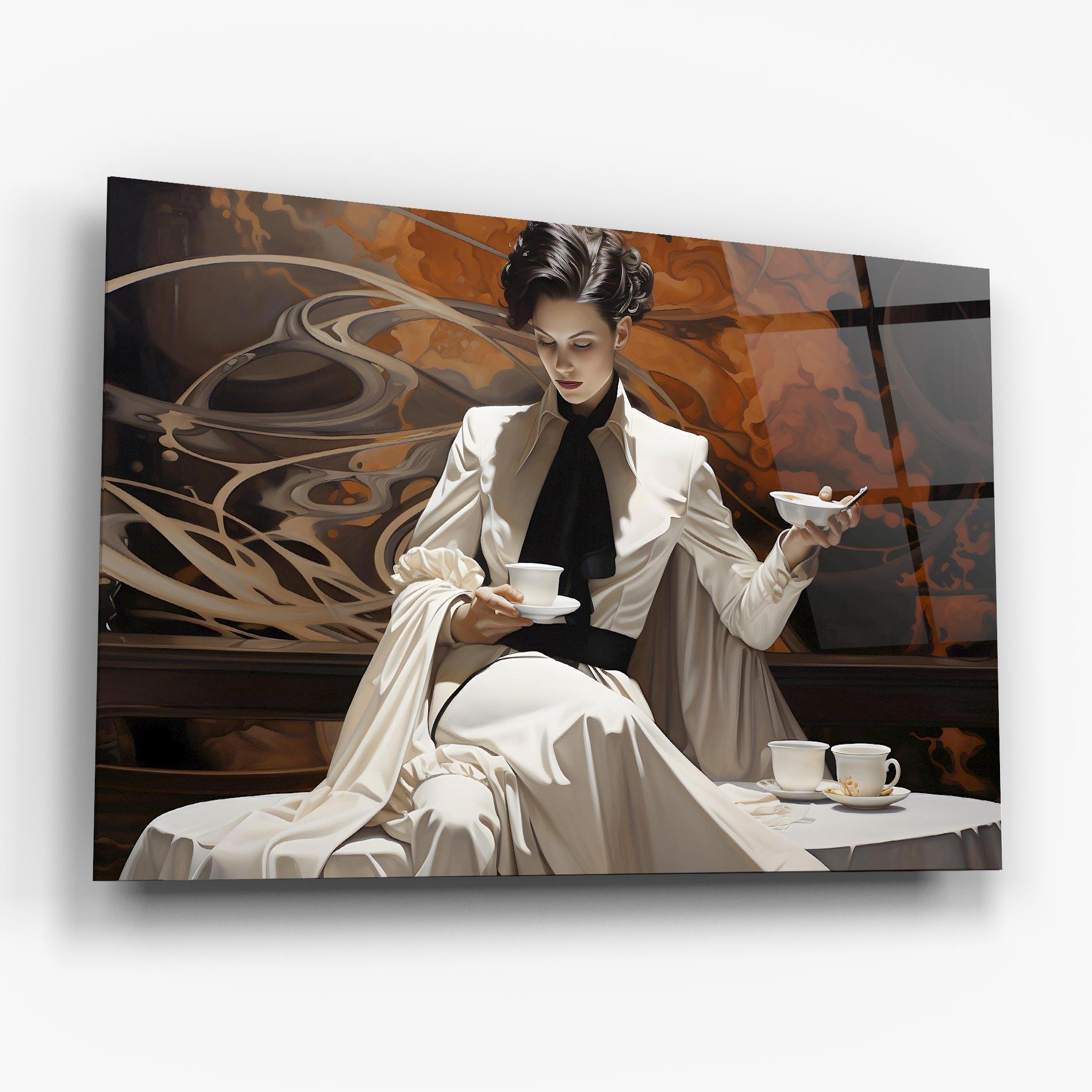 Tablou Sticla Coffee Woman mockup 6