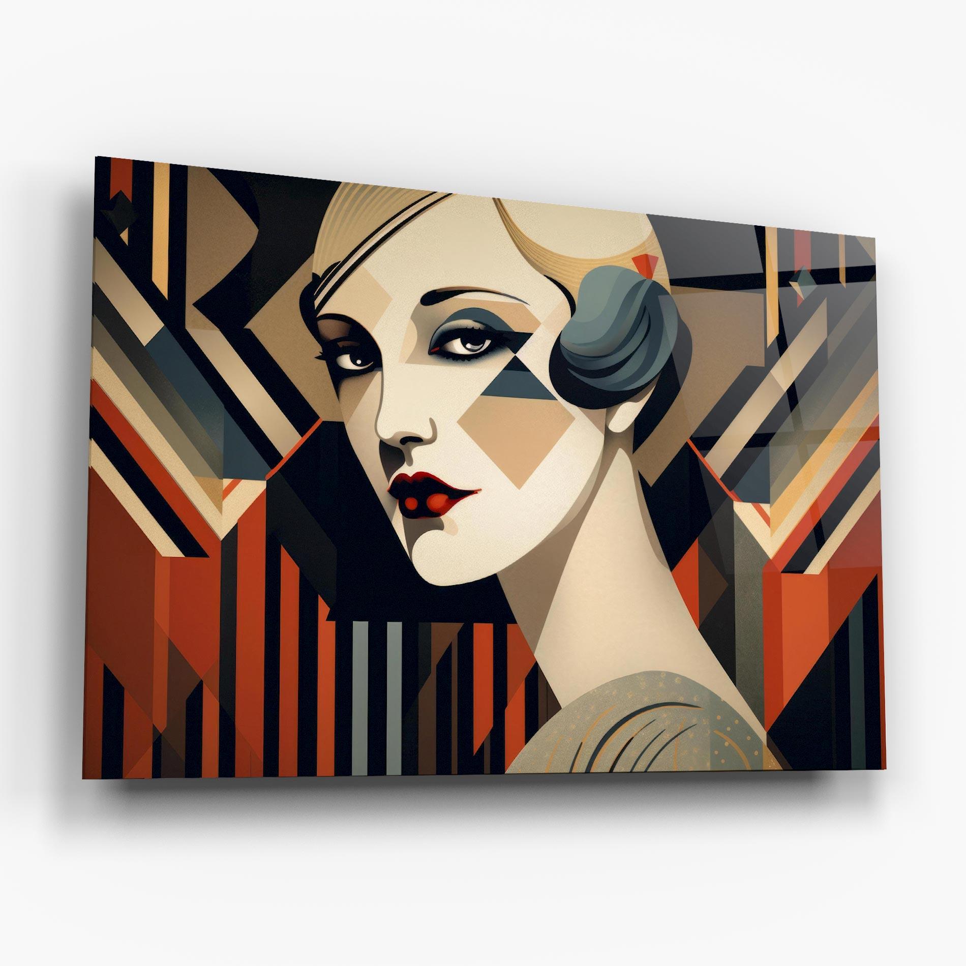 Tablou Sticla Elegant Portrait Woman mockup 6