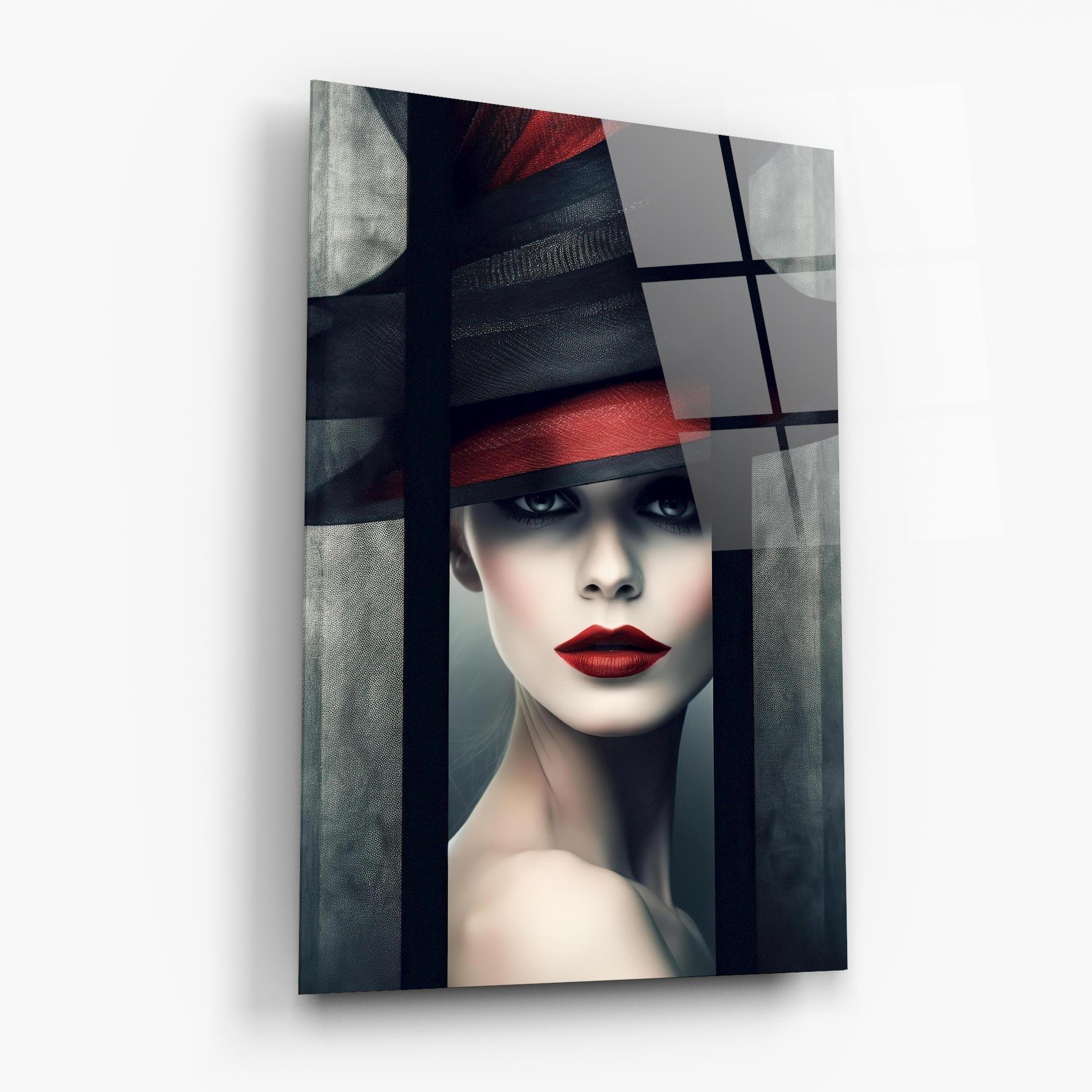 Tablou Sticla Big Red Black Hat mockup 6