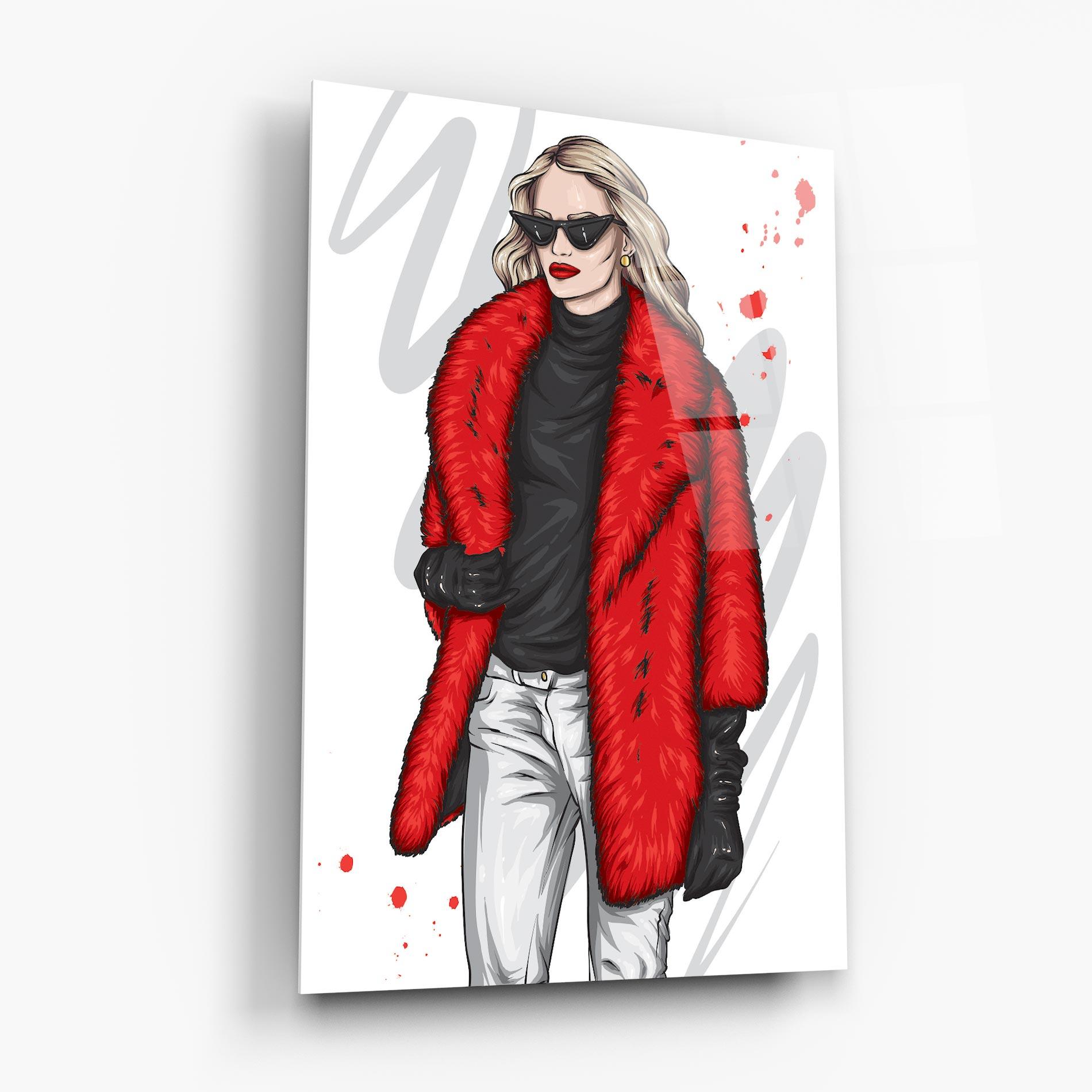 Tablou Sticla Black Blouse Woman mockup 6