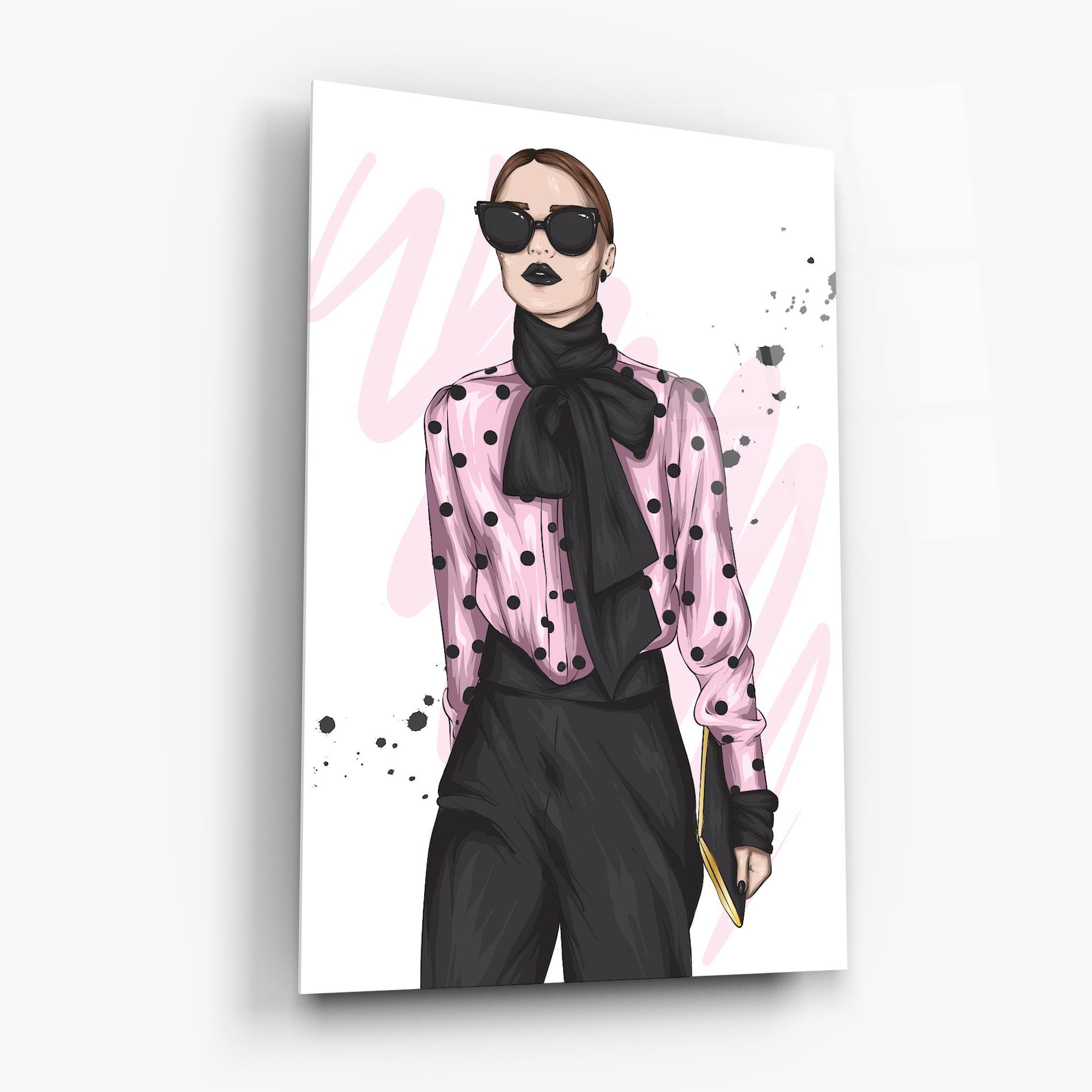 Tablou Sticla Black Lips Diva mockup 6