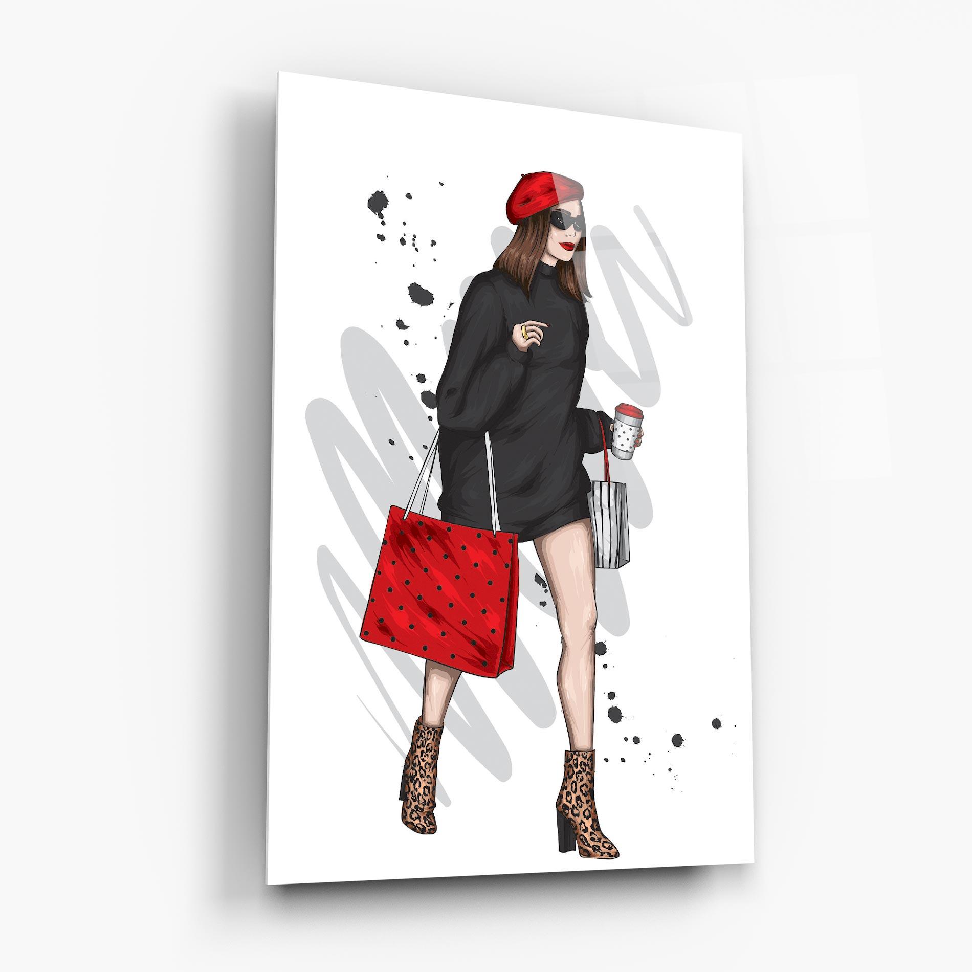 Tablou Sticla Black Red Outfit mockup 6