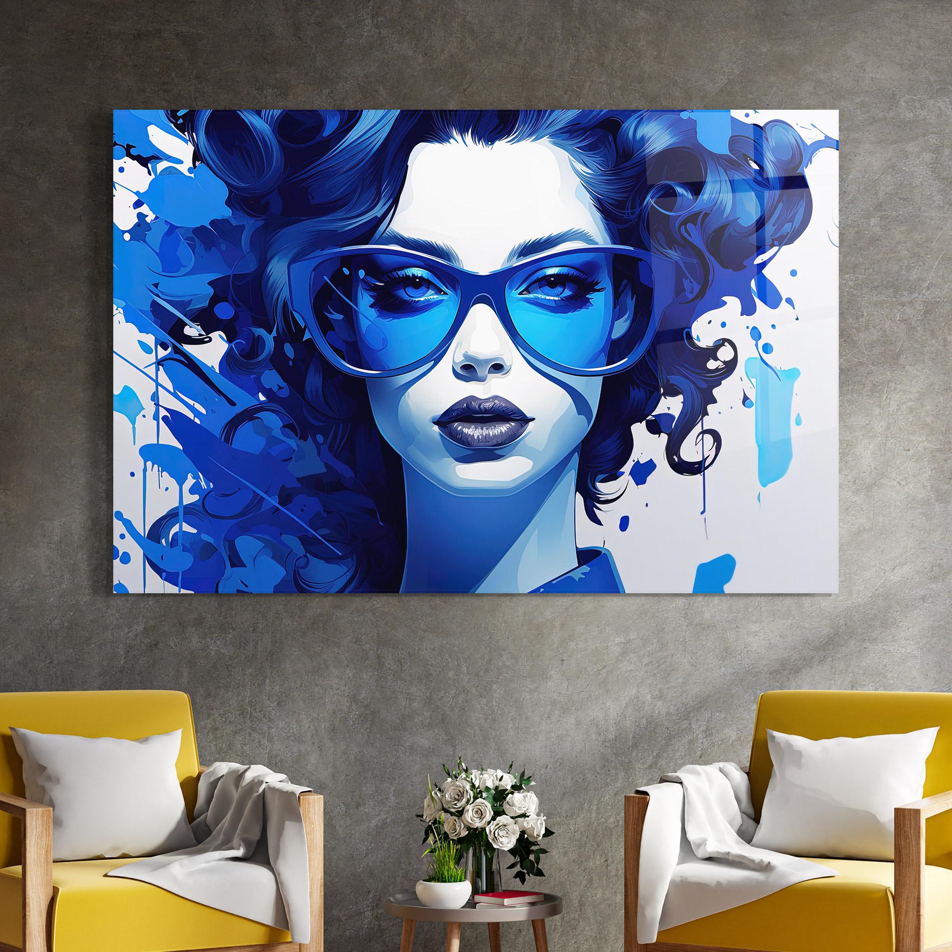 Tablou Sticla Big Blue Glasses mockup 4