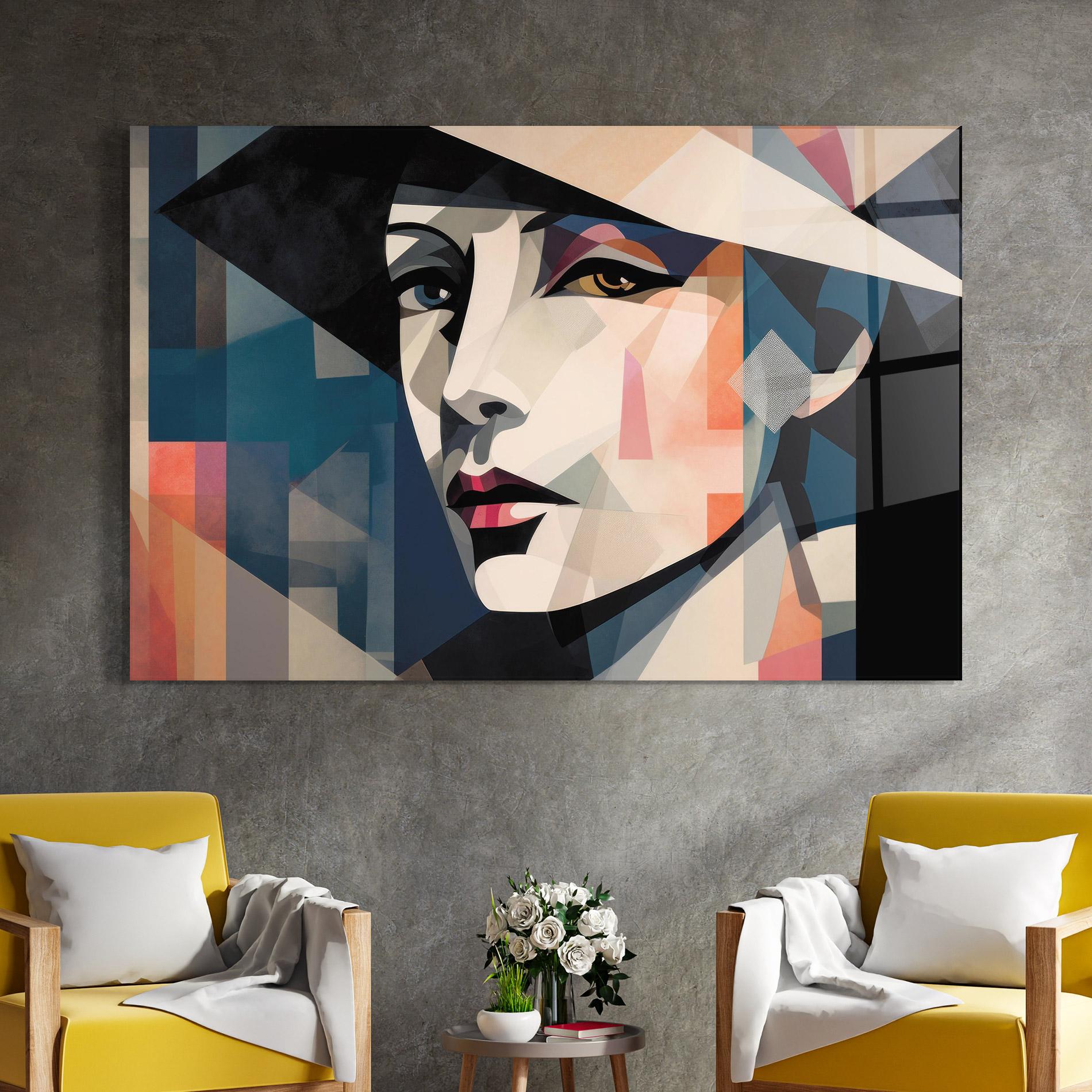 Tablou Sticla Chicago Portrait mockup 4