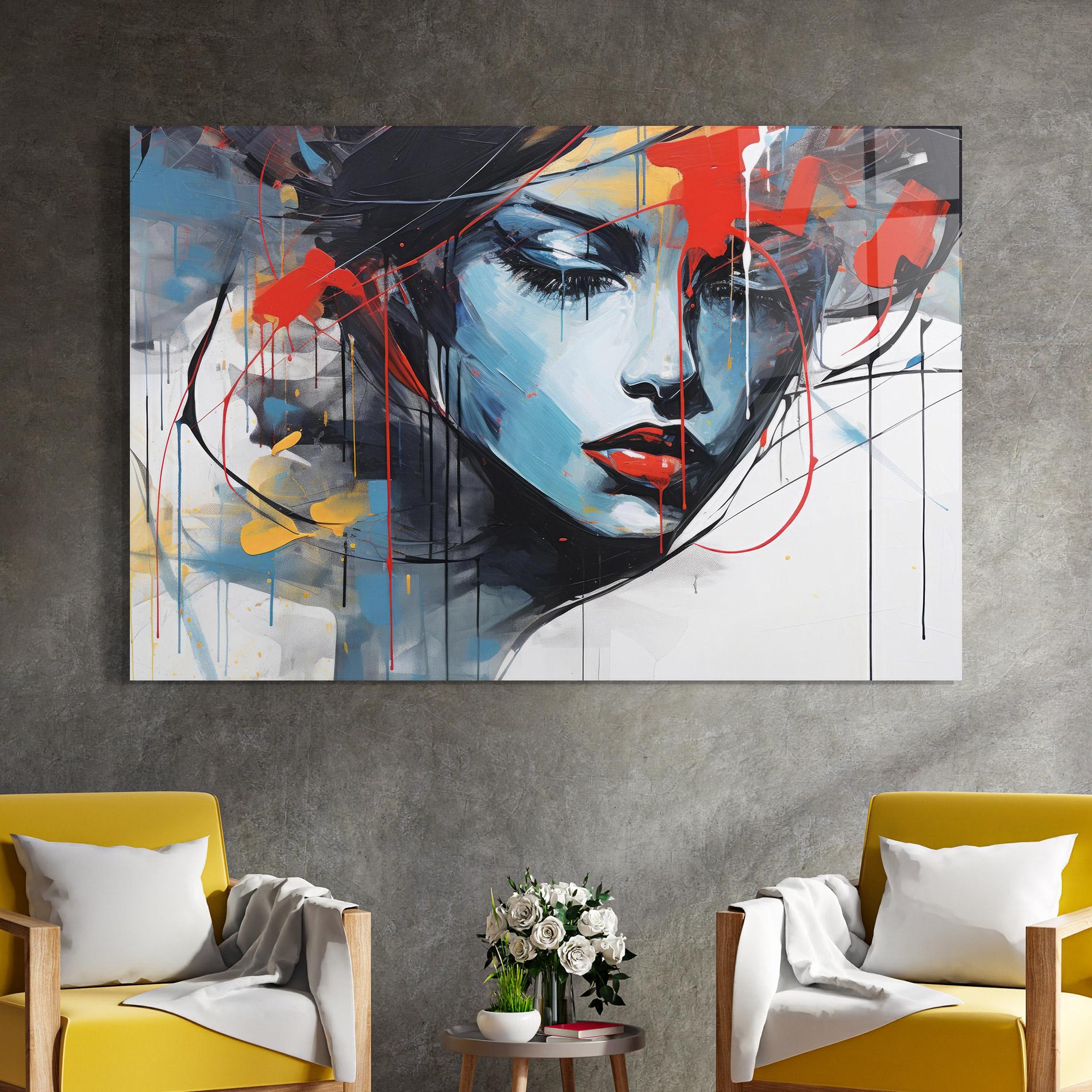 Tablou Sticla Edgy Woman mockup 4