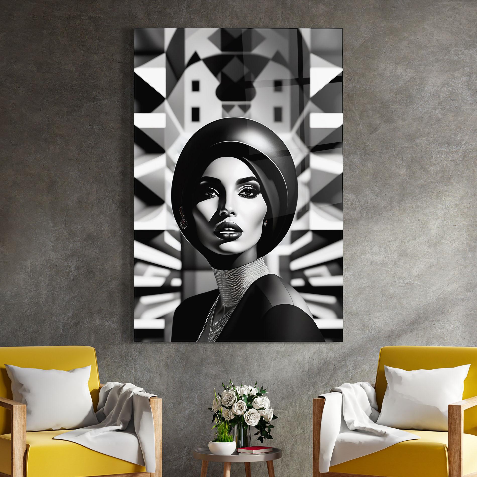 Tablou Sticla Big Black Hat mockup 4