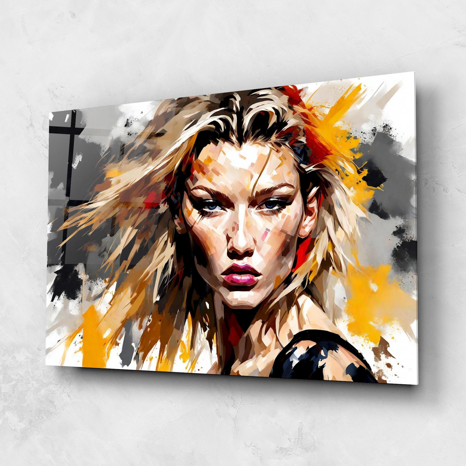 Tablou Sticla Blond Hair Splash mockup 1