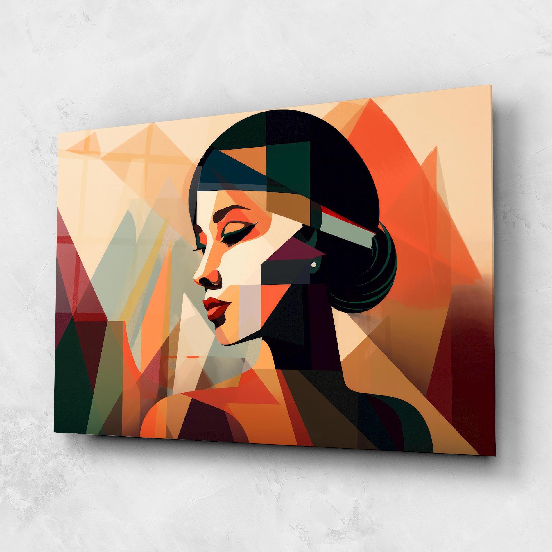 Tablou Sticla Bold Shapes Lines mockup 1