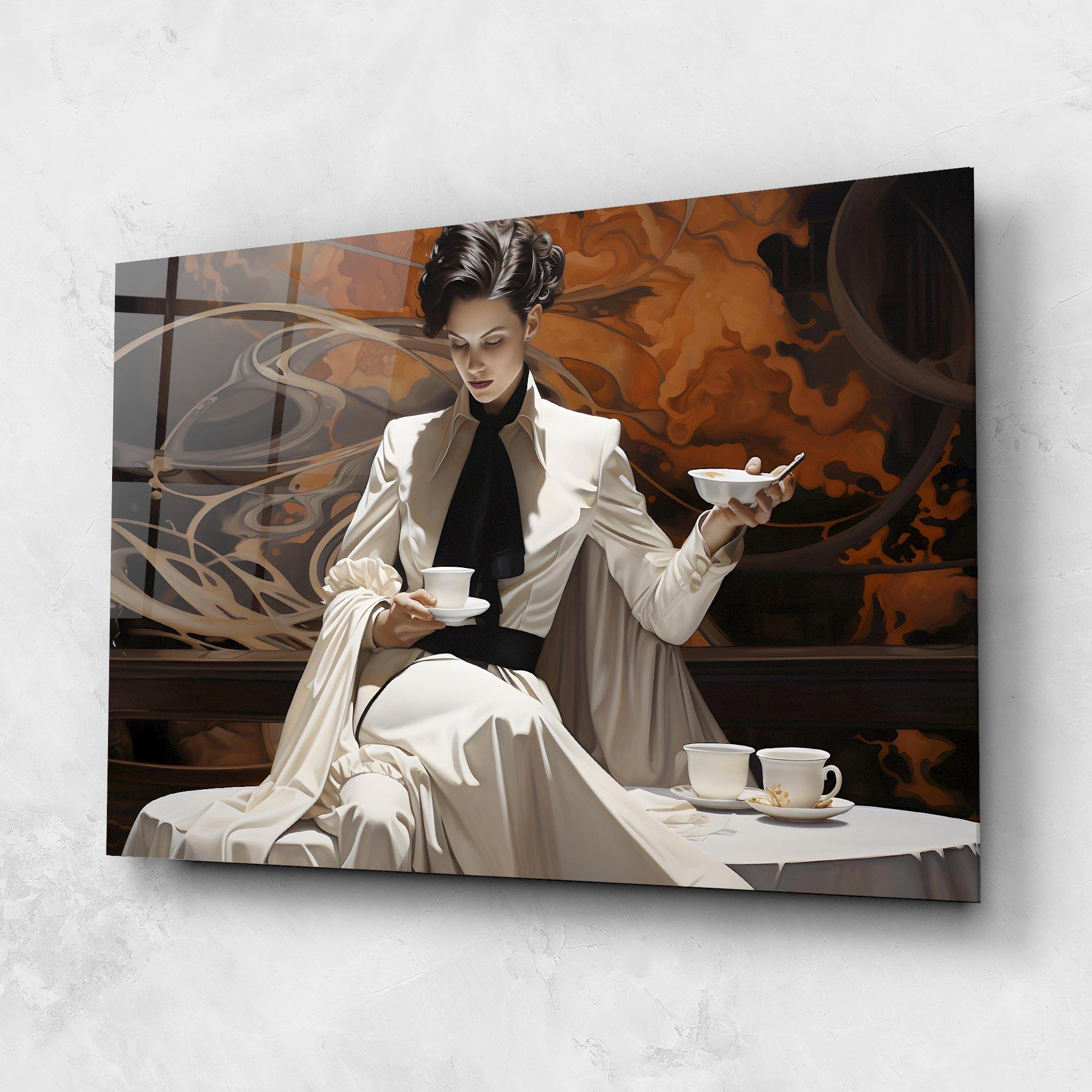 Tablou Sticla Coffee Woman mockup 1
