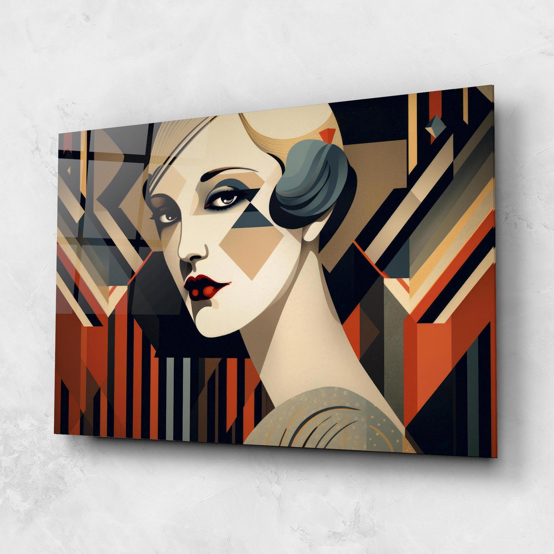 Tablou Sticla Elegant Portrait Woman mockup 1