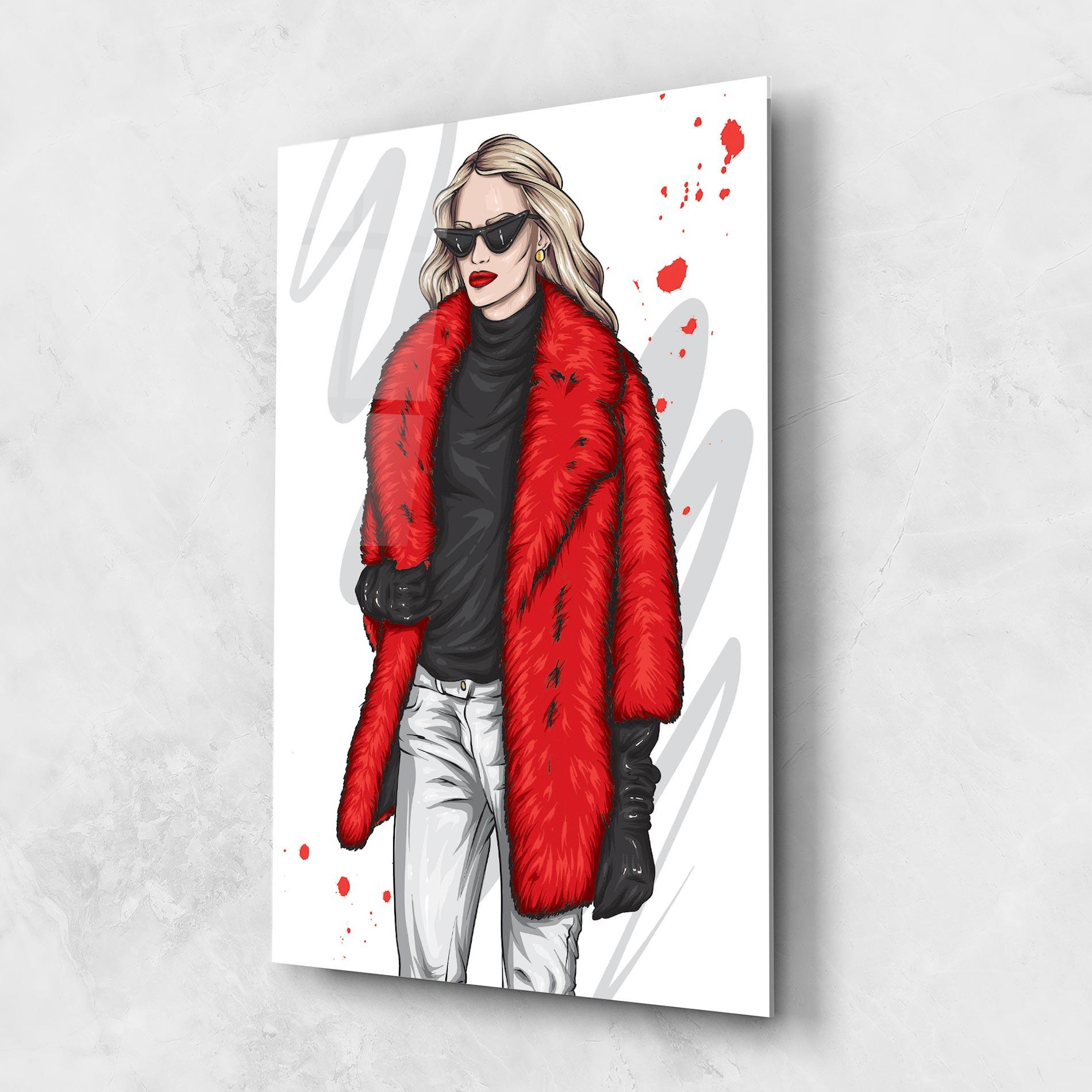 Tablou Sticla Black Blouse Woman mockup 1