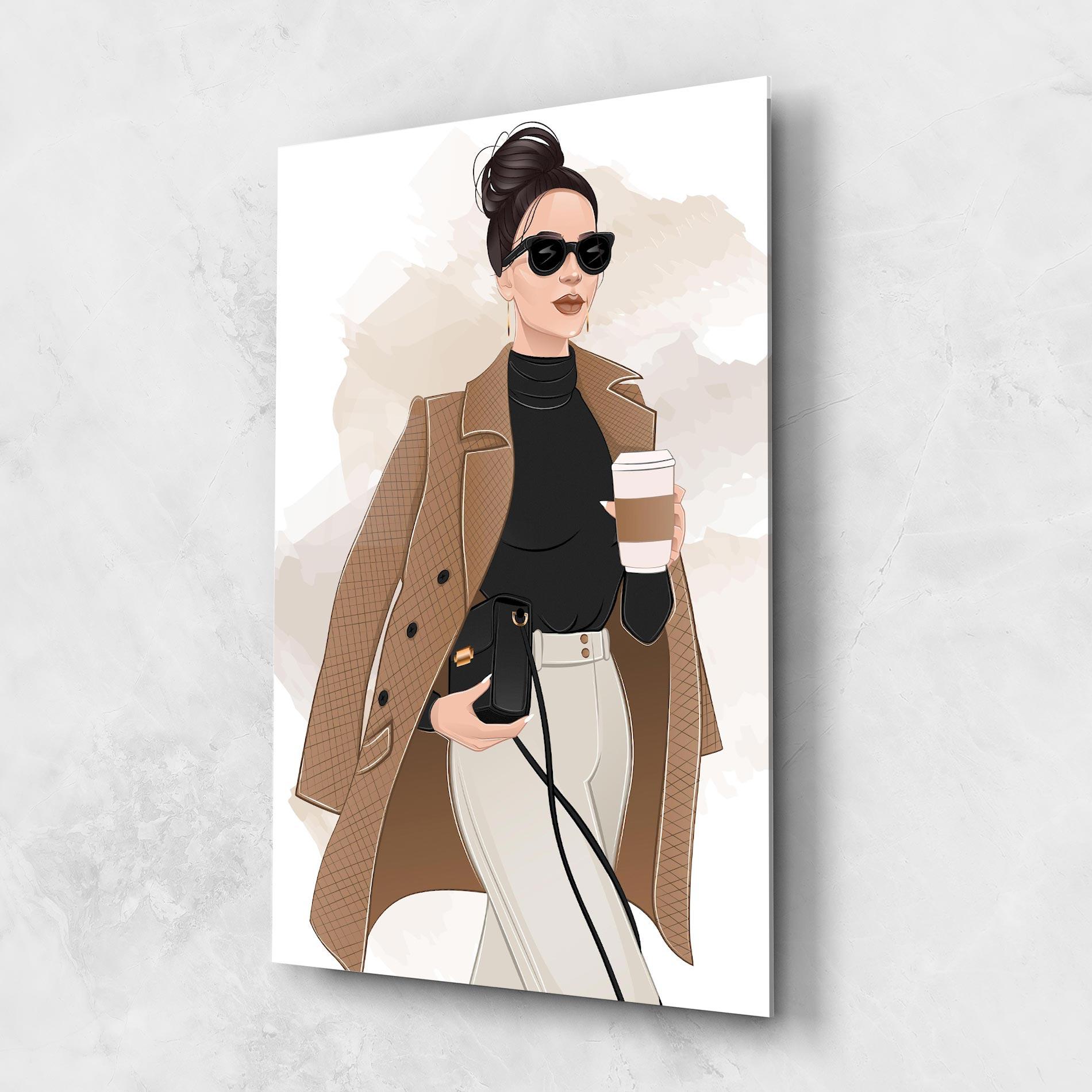 Tablou Sticla Modern Coffee Outfit mockup 1