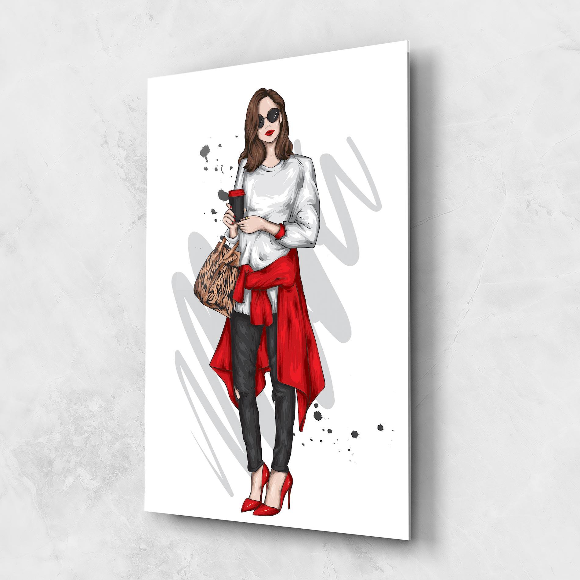 Tablou Sticla White Blouse Woman mockup 1