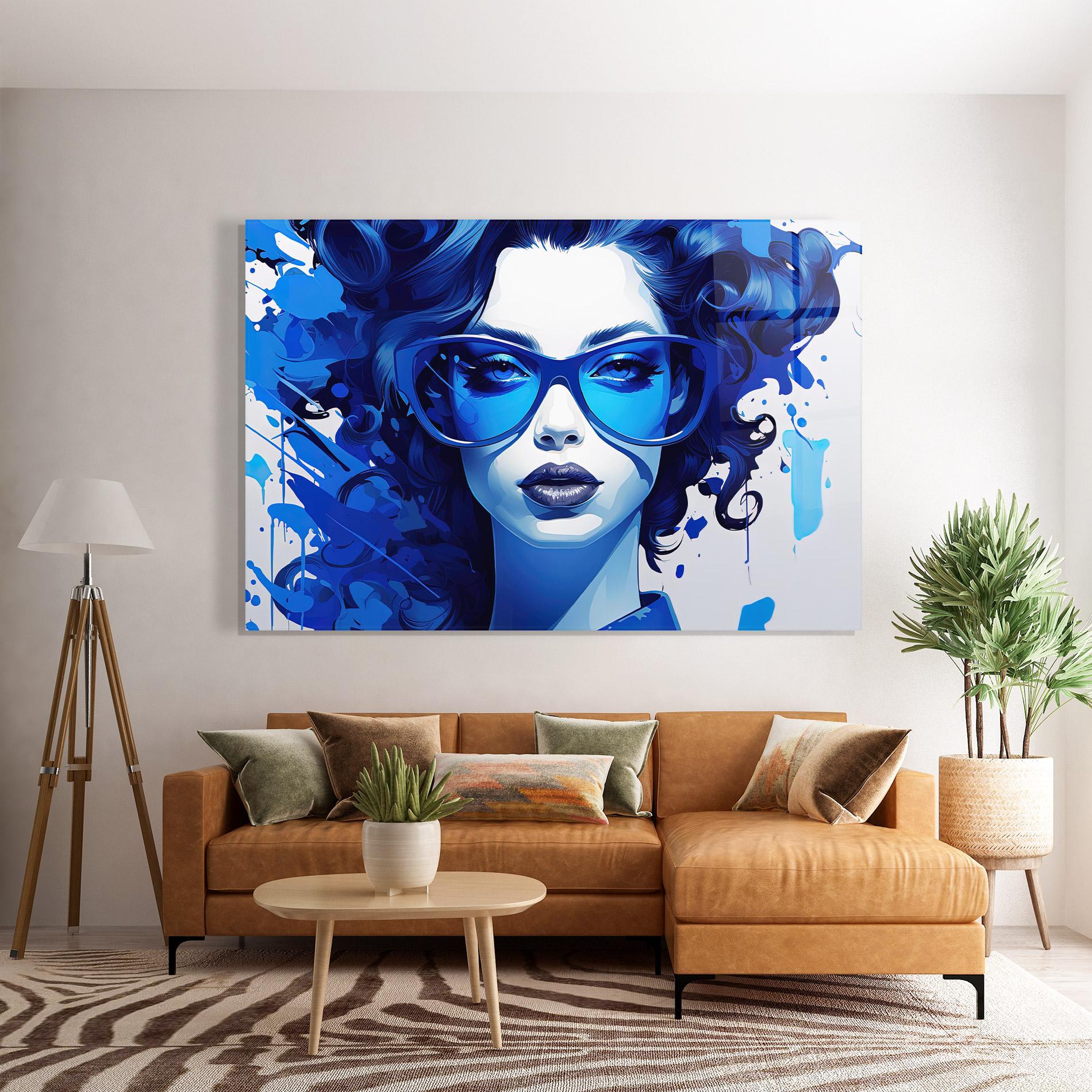 Tablou Sticla Big Blue Glasses mockup 7