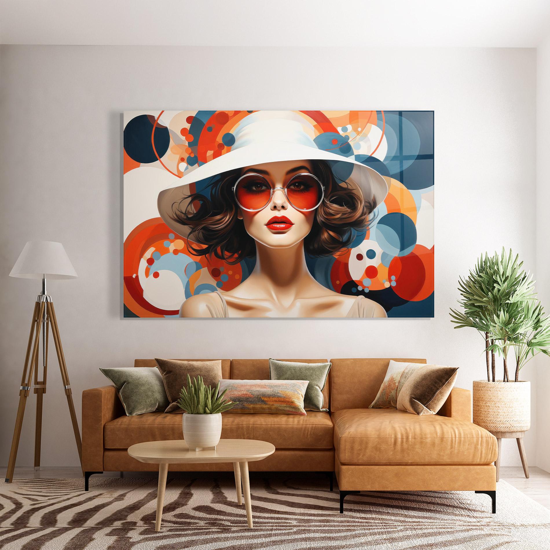 Tablou Sticla Big Glasses Woman mockup 7