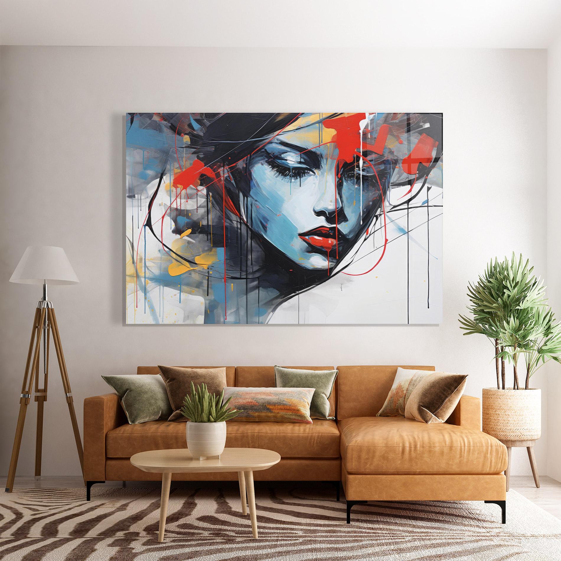 Tablou Sticla Edgy Woman mockup 7