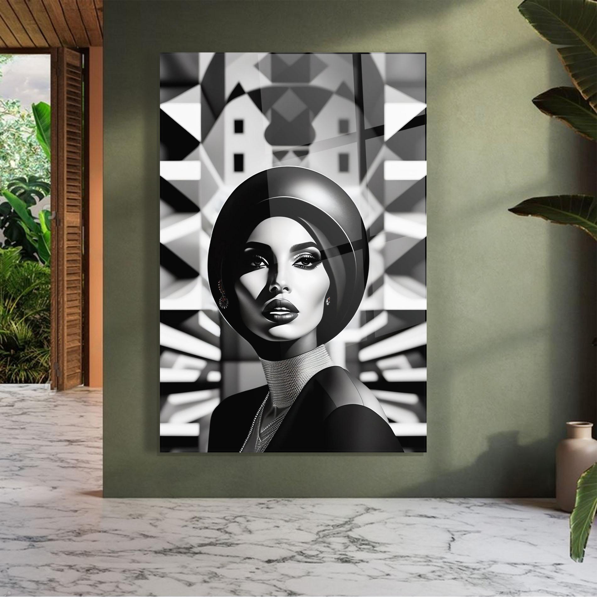 Tablou Sticla Big Black Hat mockup 7