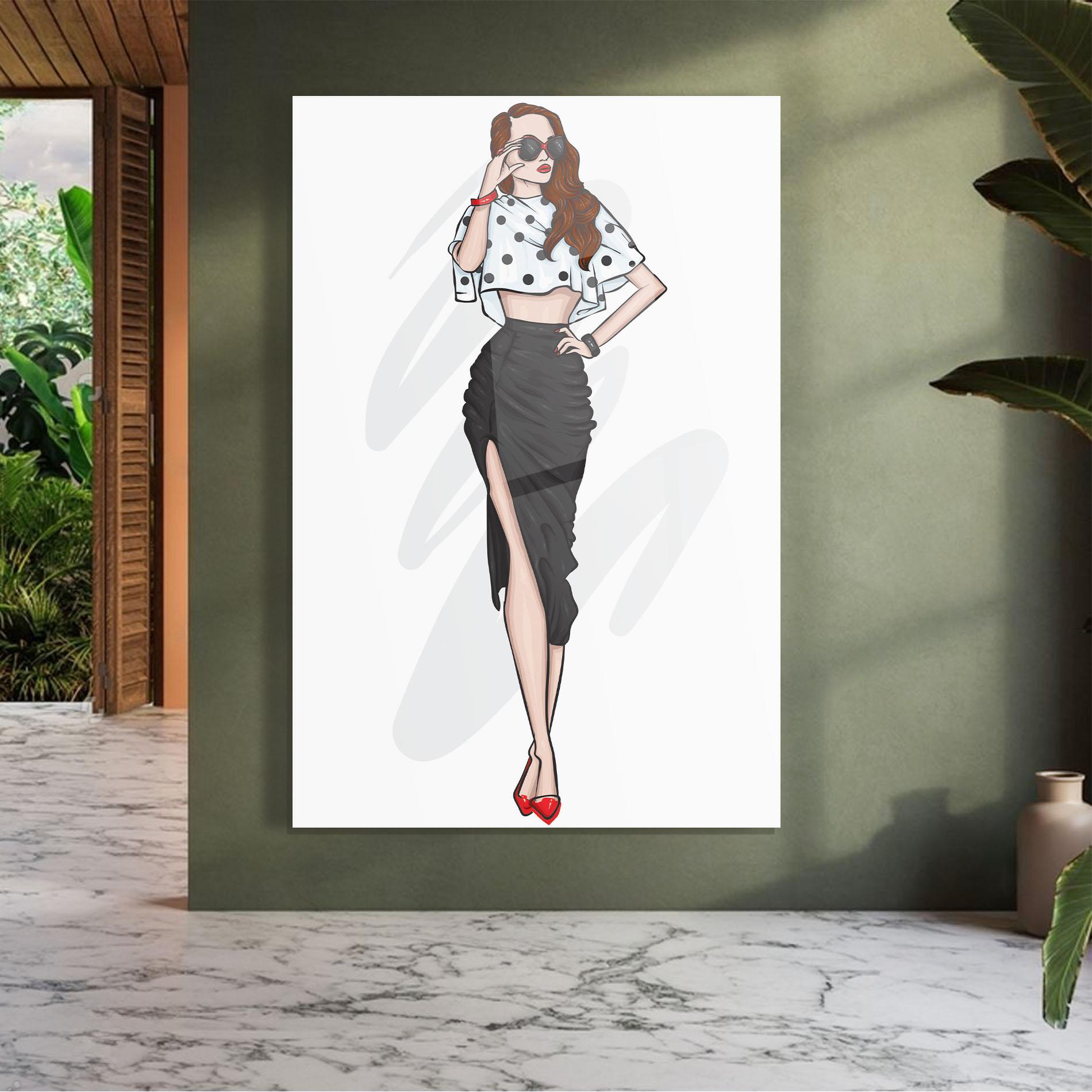Tablou Sticla Black Skirt Diva mockup 7