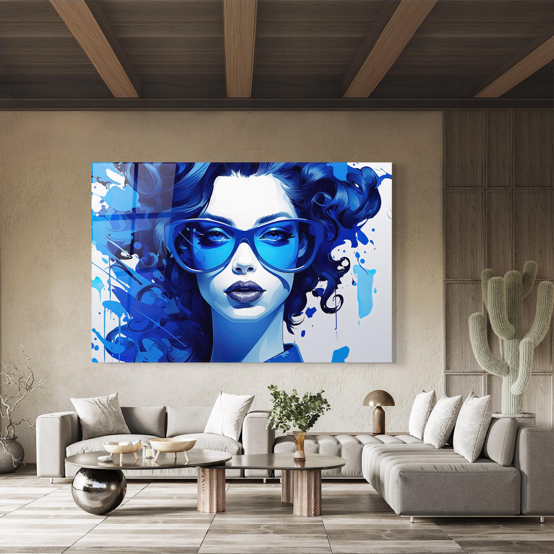 Tablou Sticla Big Blue Glasses mockup 8