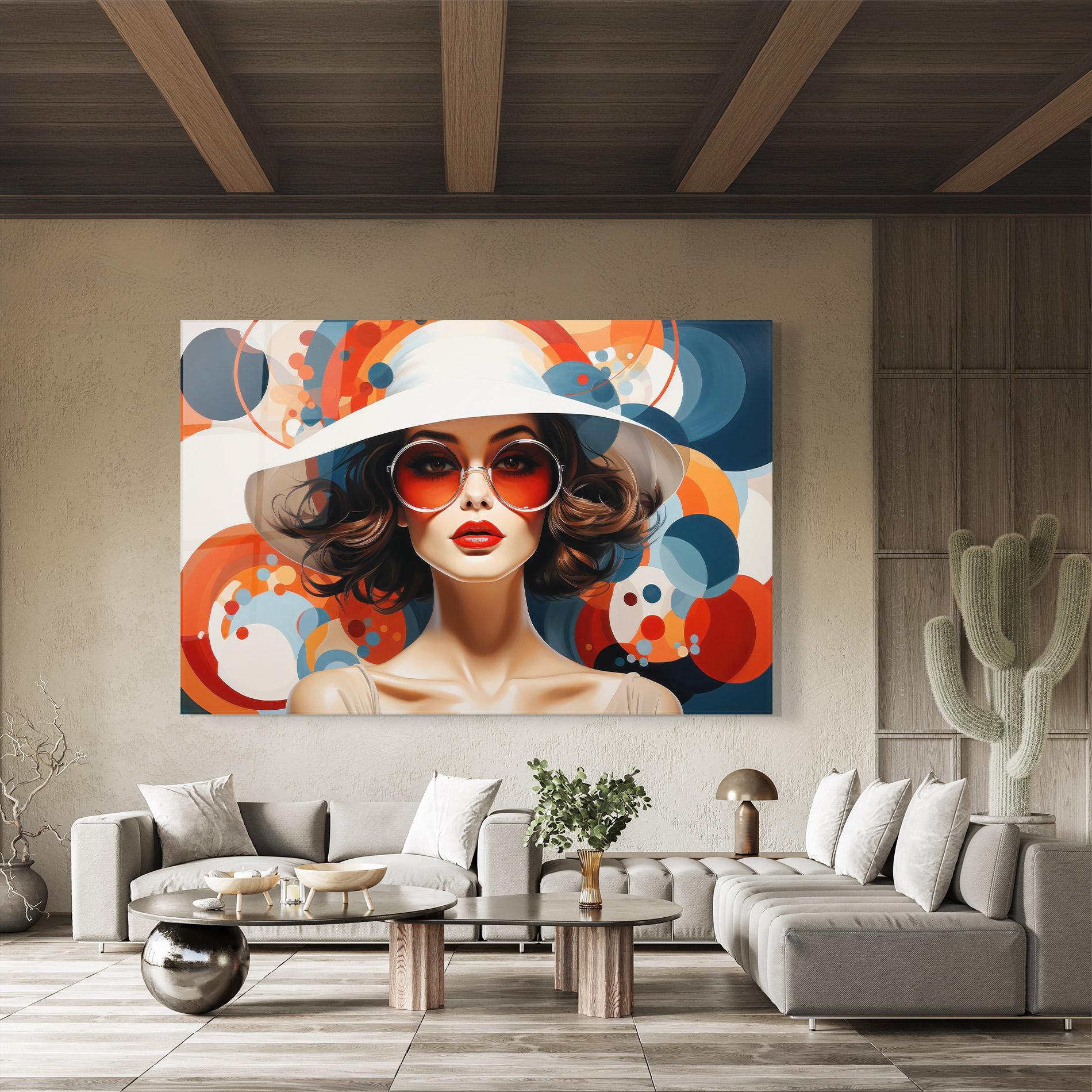 Tablou Sticla Big Glasses Woman mockup 8