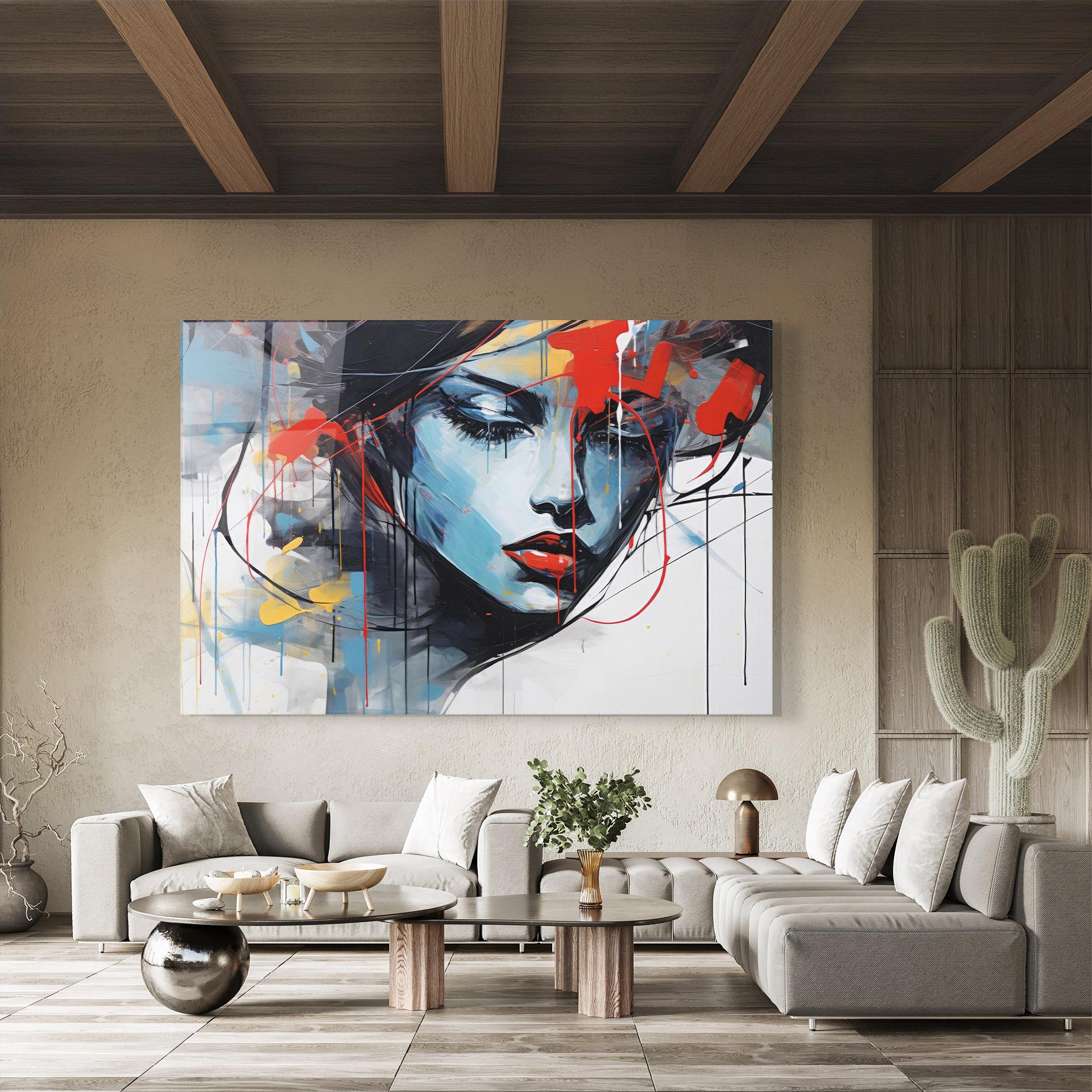 Tablou Sticla Edgy Woman mockup 8