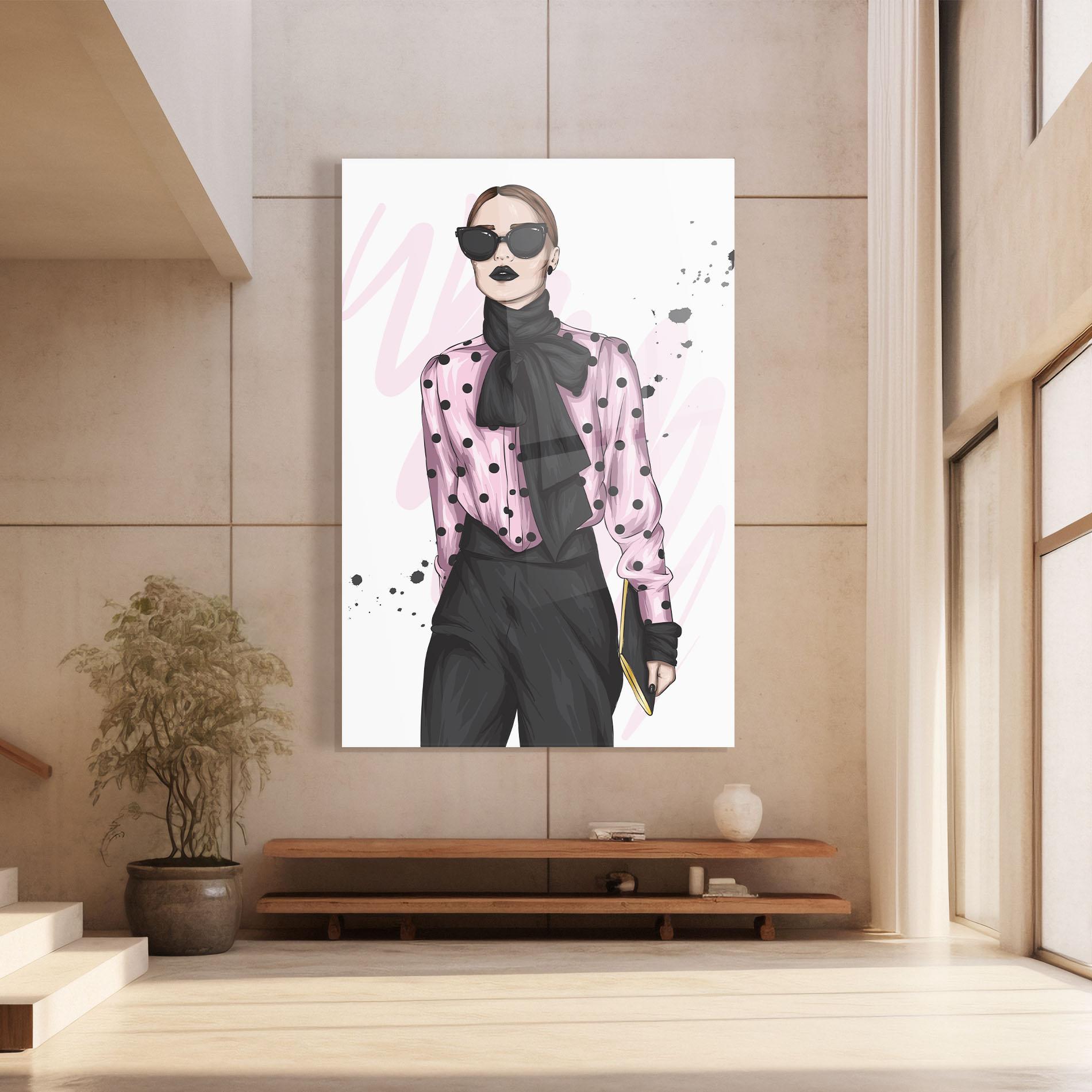 Tablou Sticla Black Lips Diva mockup 8