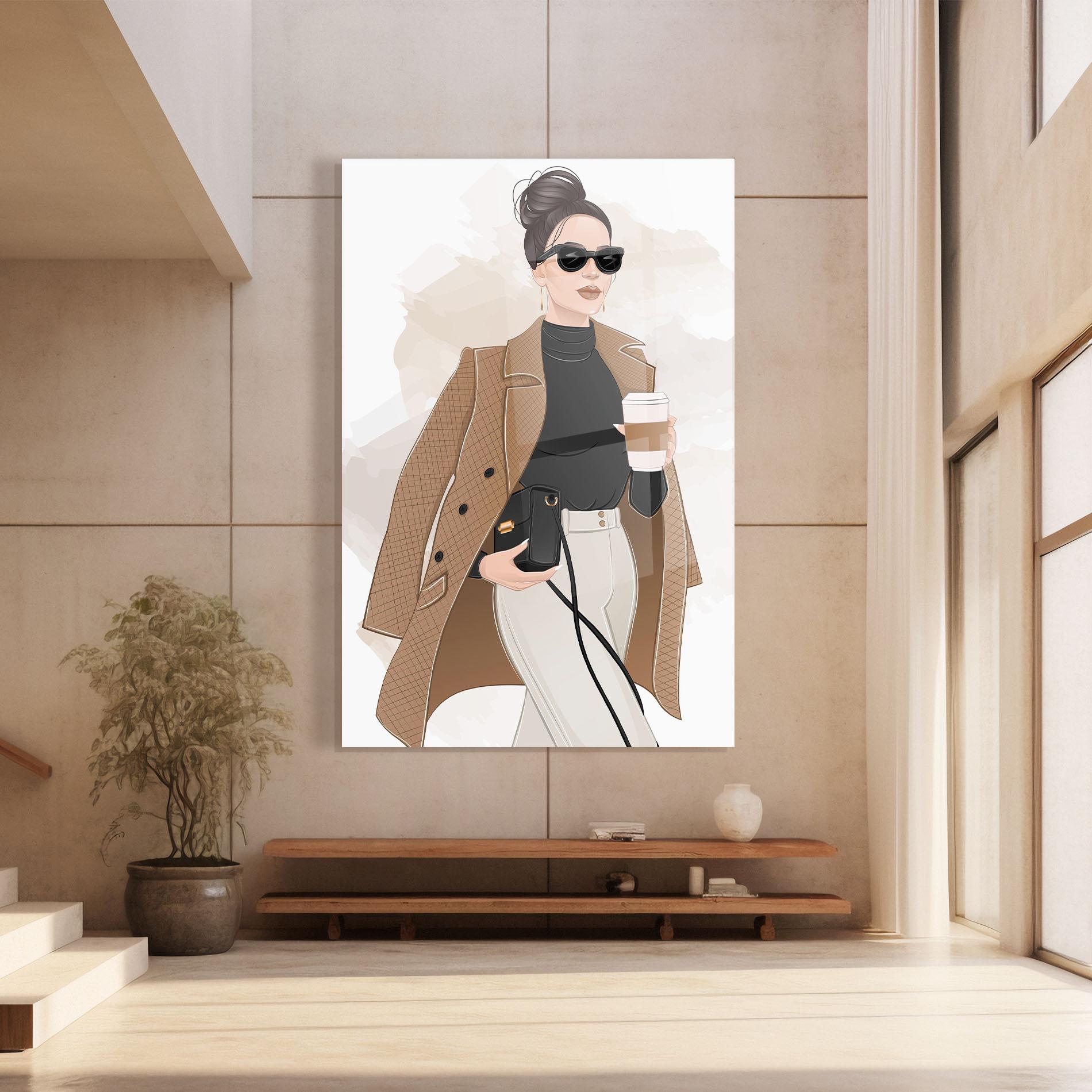 Tablou Sticla Modern Coffee Outfit mockup 8