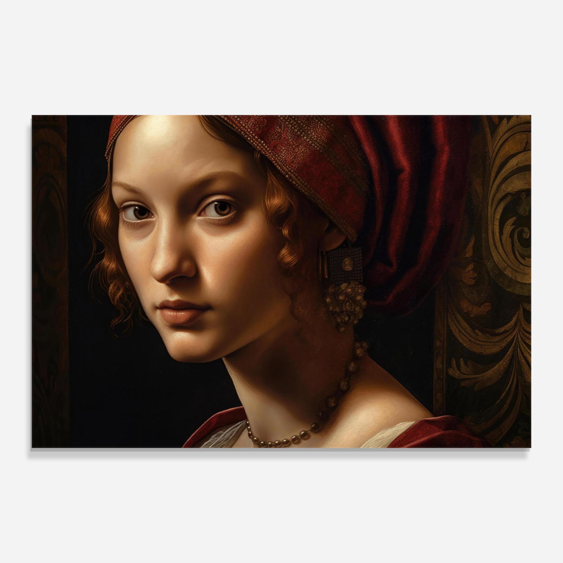 Tablou Sticla Red Hair Woman Art mockup 0