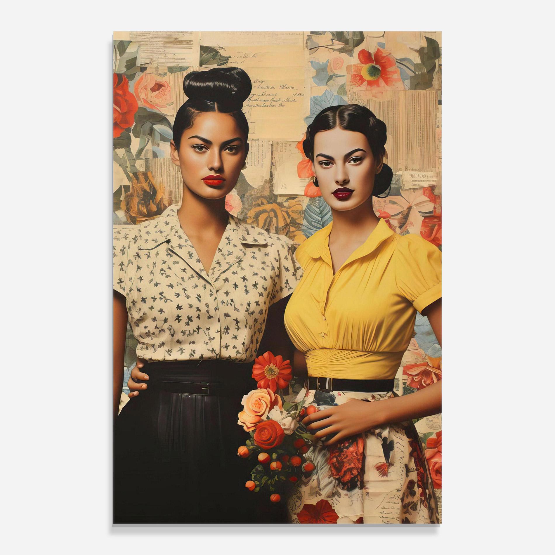 Tablou Sticla Friendship Vintage Power mockup 0