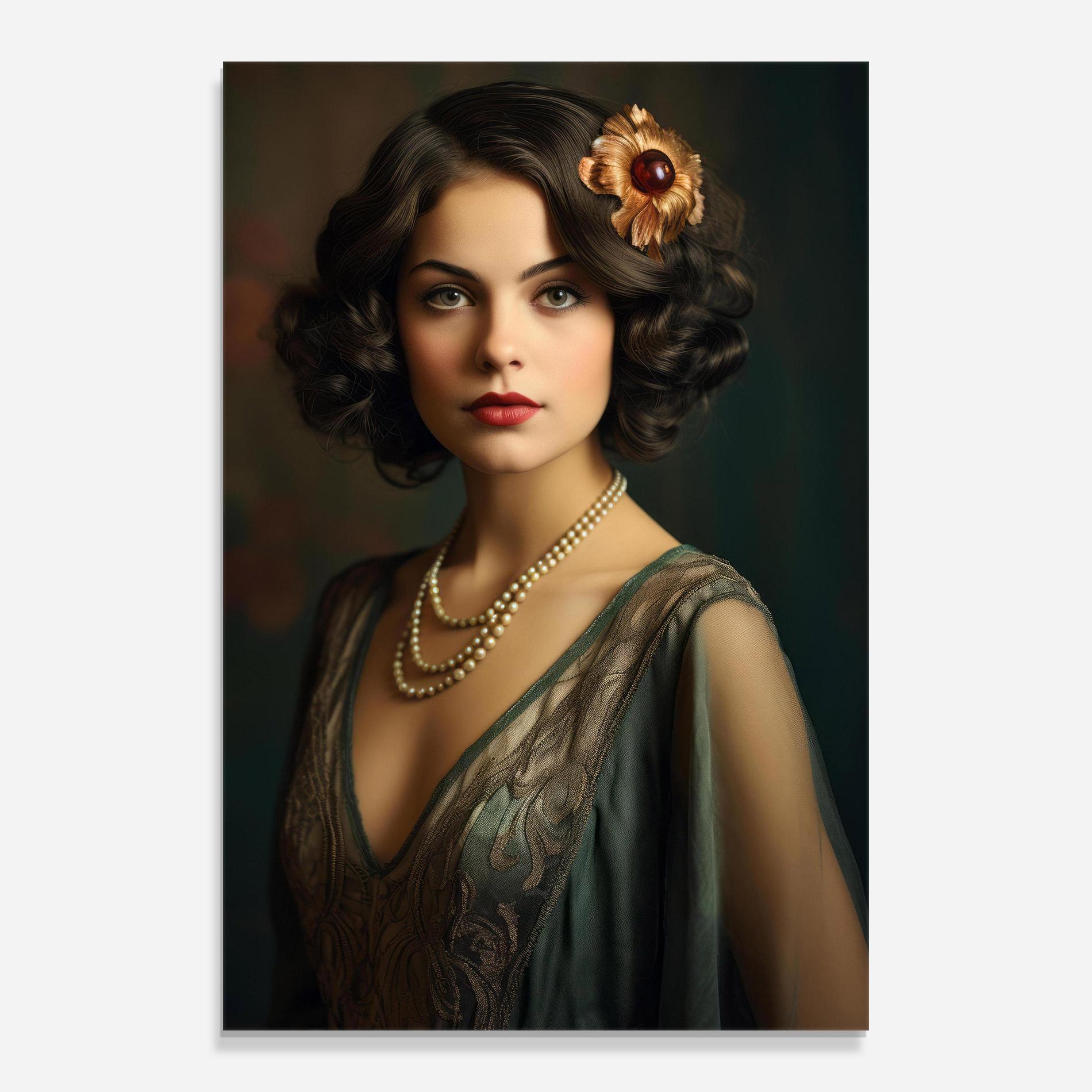 Tablou Sticla Green Vintage Blouse mockup 0