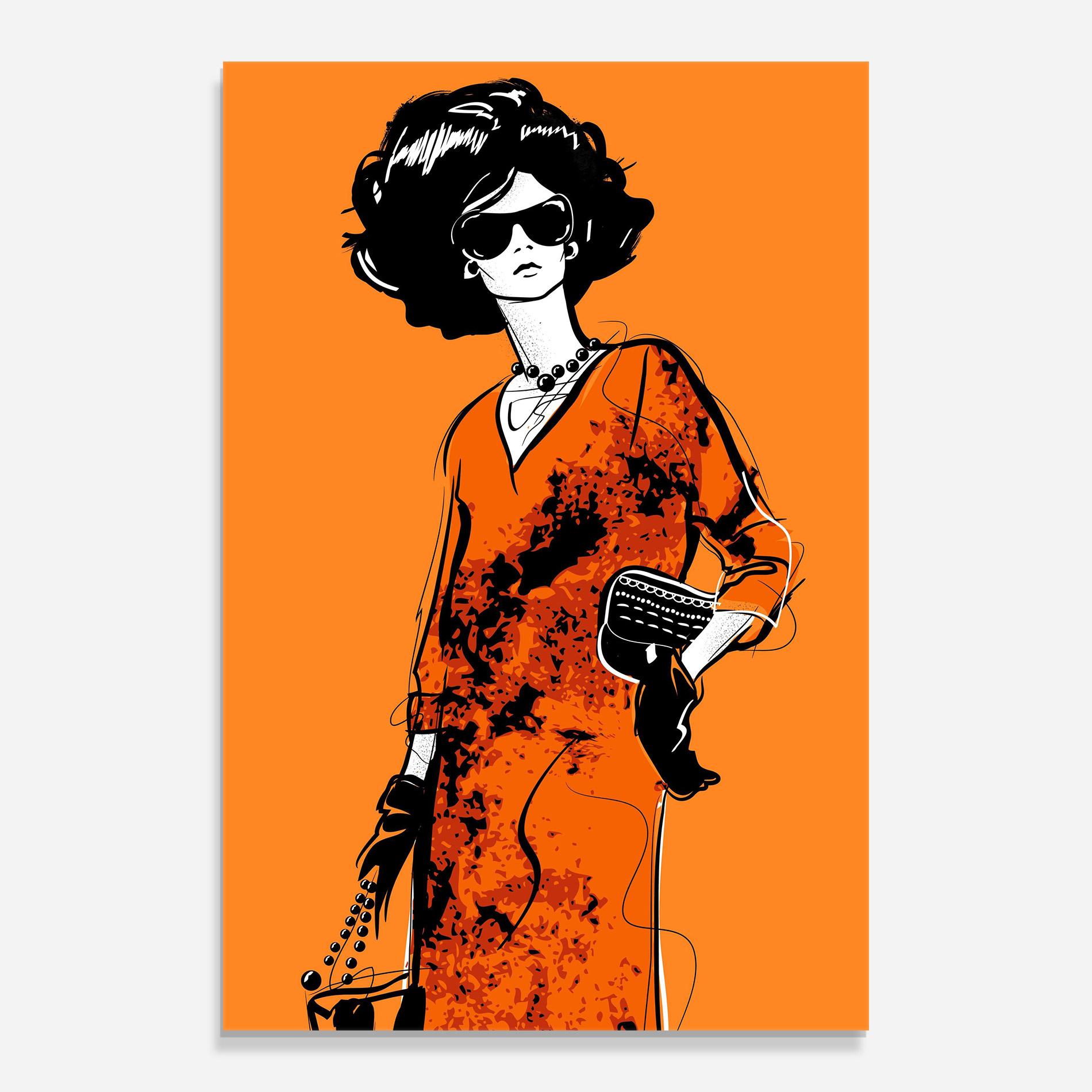 Tablou Sticla Old Orange Dress mockup 0