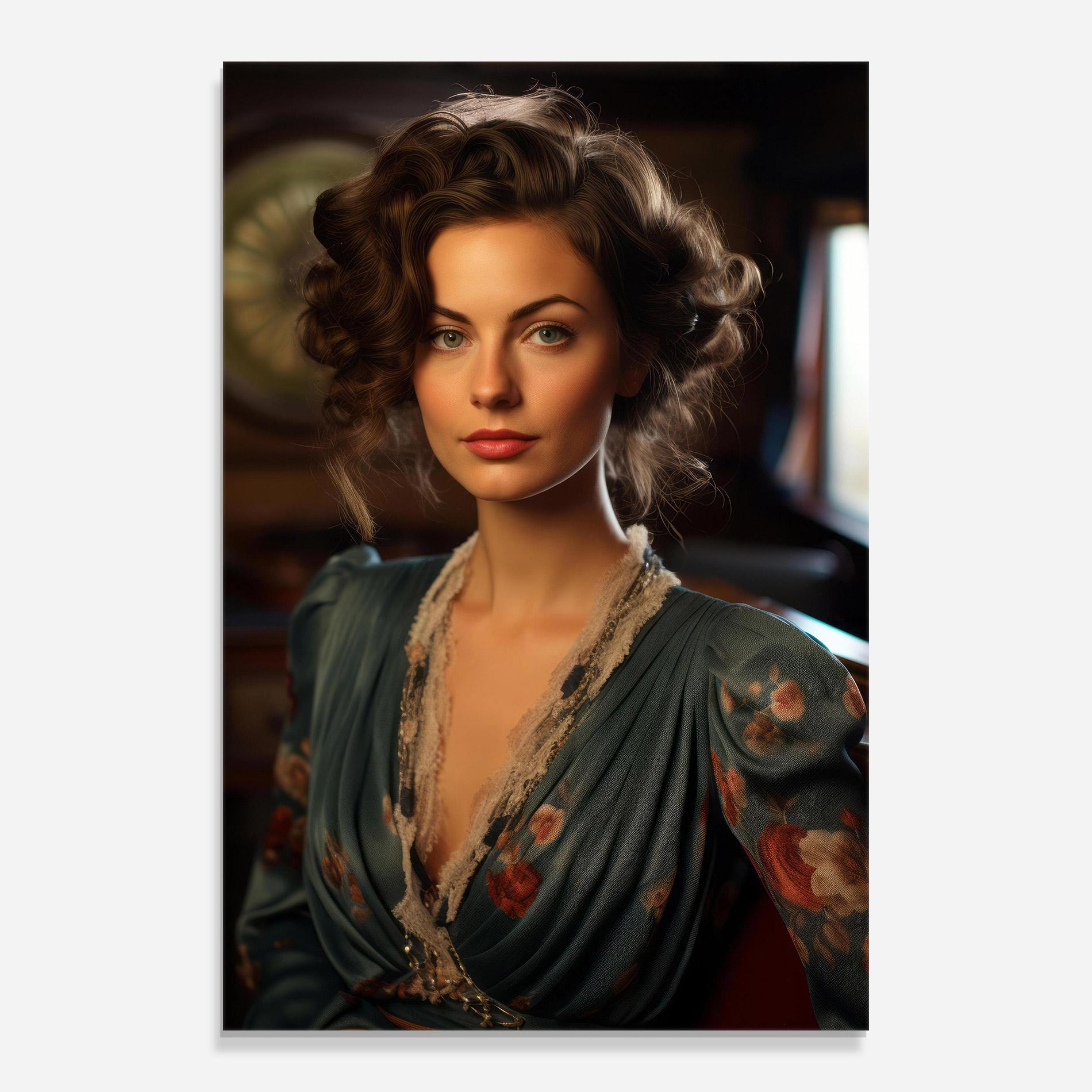 Tablou Sticla Pink Flowers Dress mockup 0