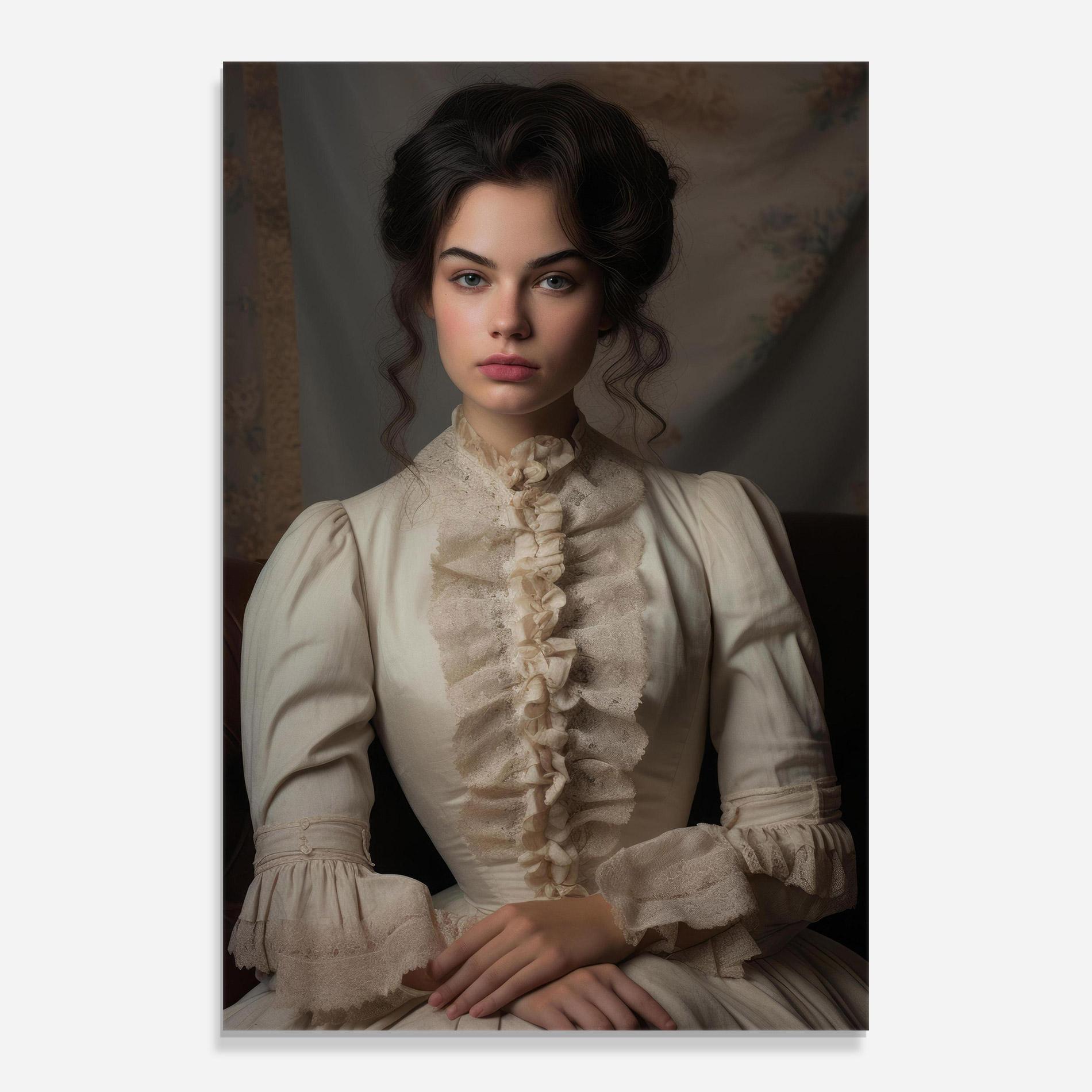 Tablou Sticla Pretty Vintage Dress mockup 0