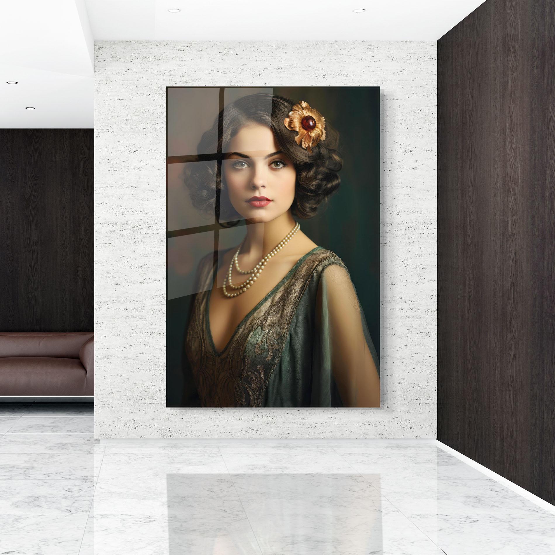 Tablou Sticla Green Vintage Blouse mockup 9