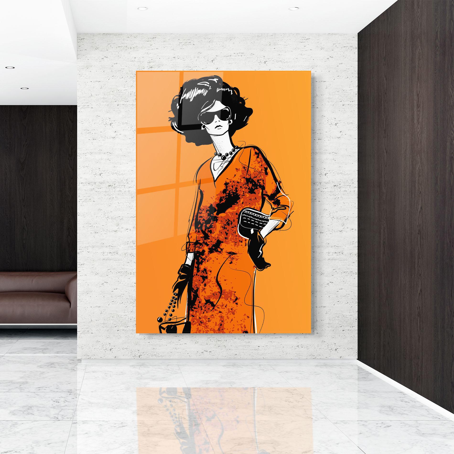 Tablou Sticla Old Orange Dress mockup 9